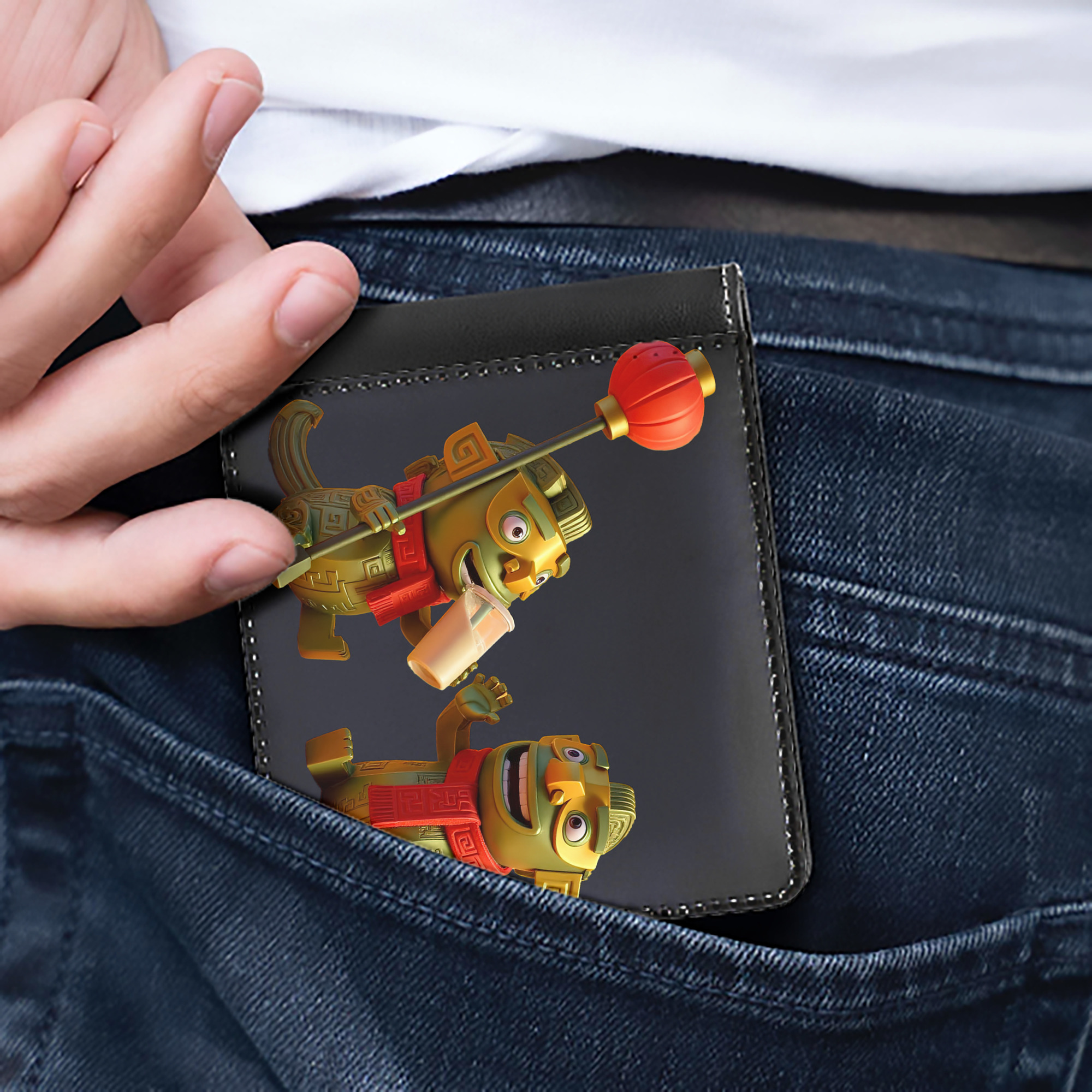 Ne Zha 2 ナタ 魔童の大暴れ 二つ折り革財布