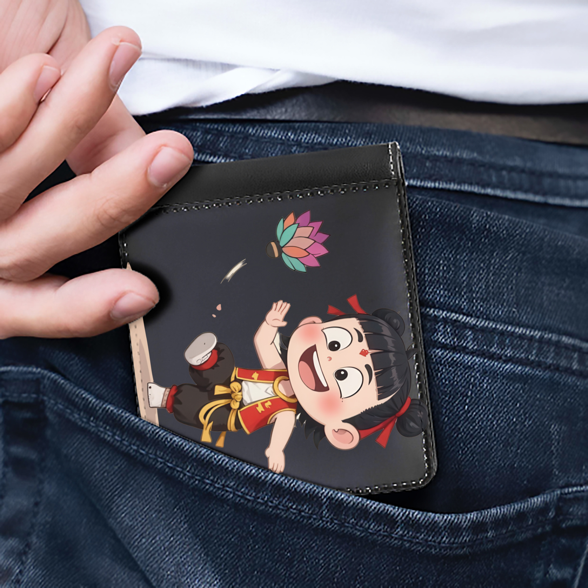 （画像用） Ne Zha 2 ナタ 魔童の大暴れ 二つ折り革財布