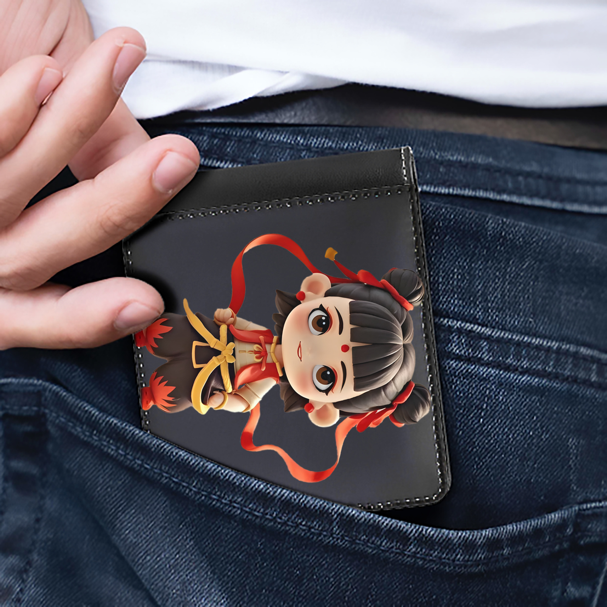 （画像用） Ne Zha 2 ナタ 魔童の大暴れ 二つ折り革財布