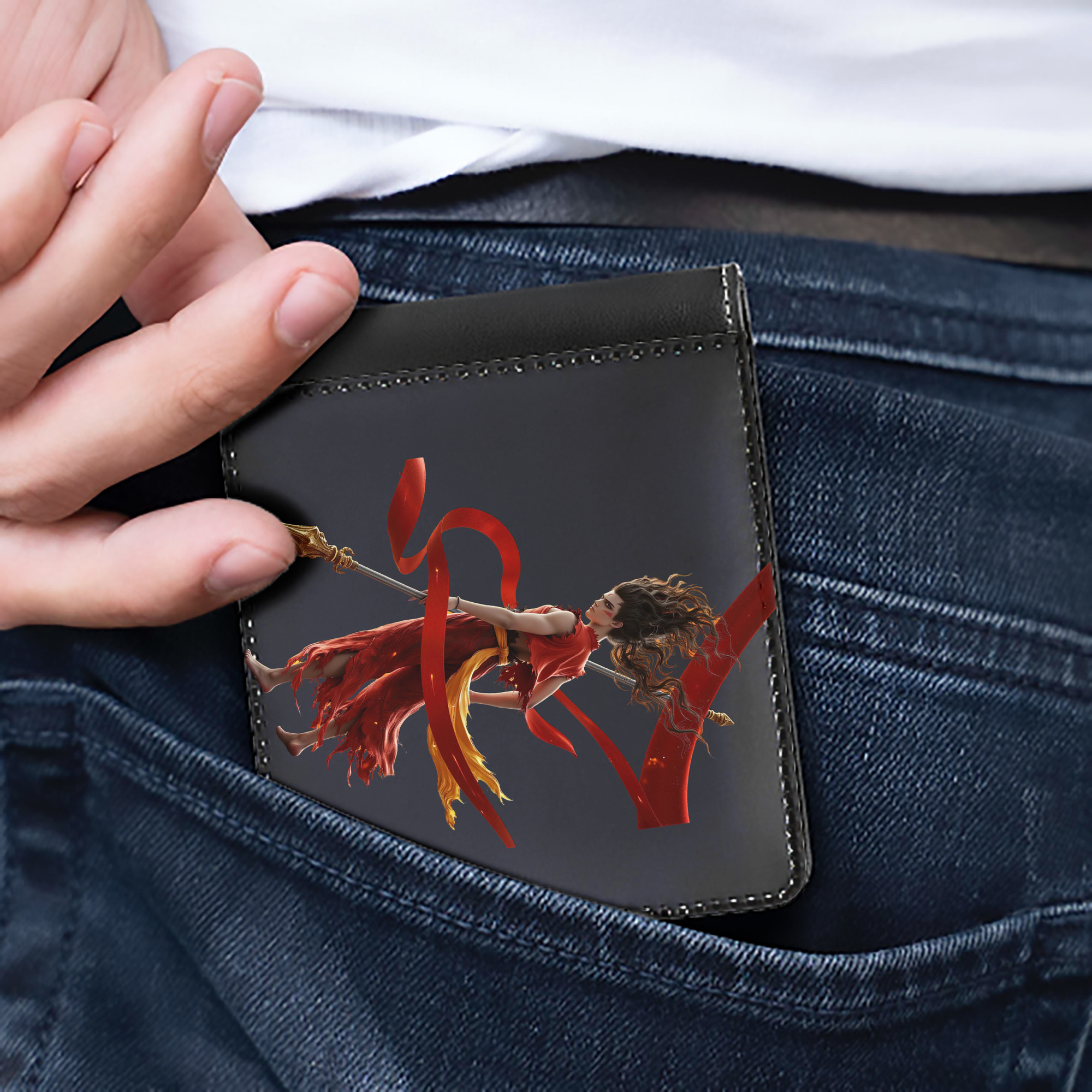 Ne Zha 2 ナタ 魔童の大暴れ 二つ折り革財布