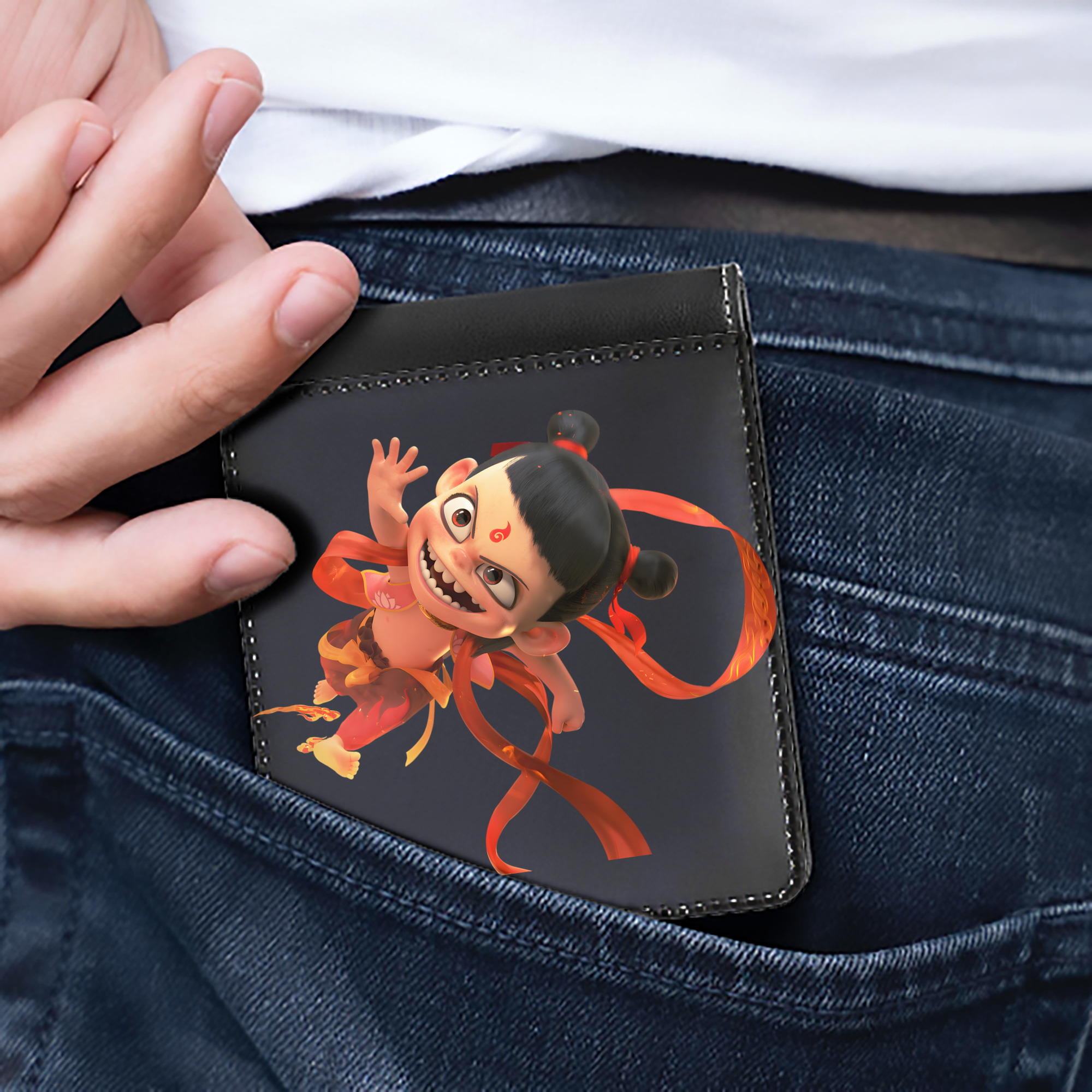 Ne Zha 2 ナタ 魔童の大暴れ 二つ折り革財布