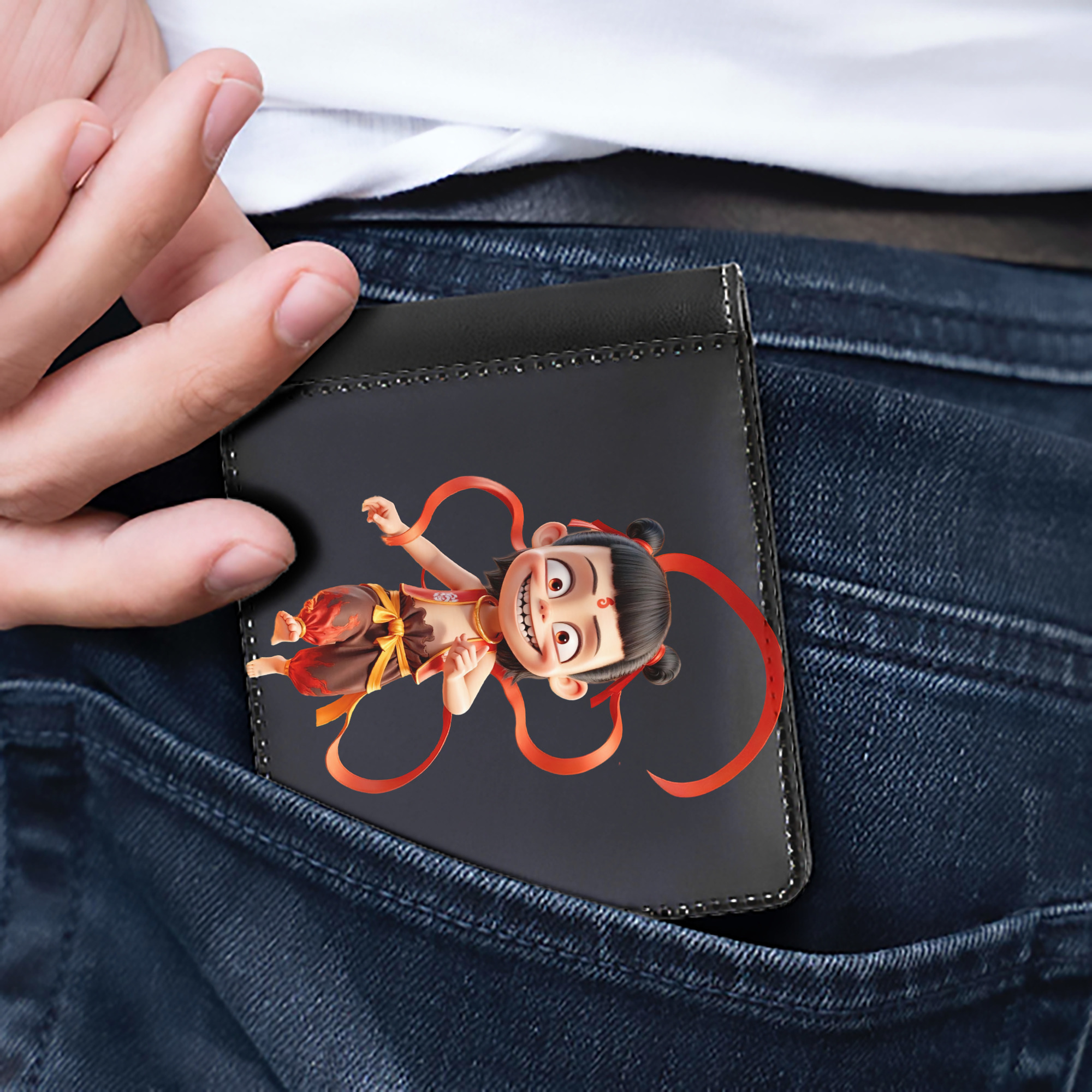 Ne Zha 2 ナタ 魔童の大暴れ 二つ折り革財布