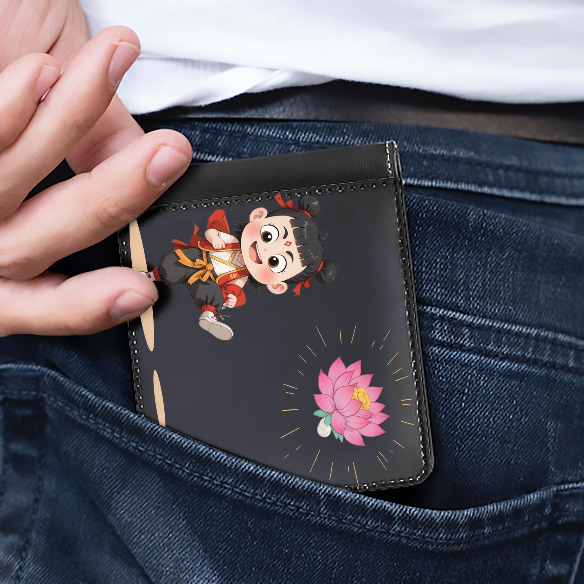 （画像用） Ne Zha 2 ナタ 魔童の大暴れ 二つ折り革財布