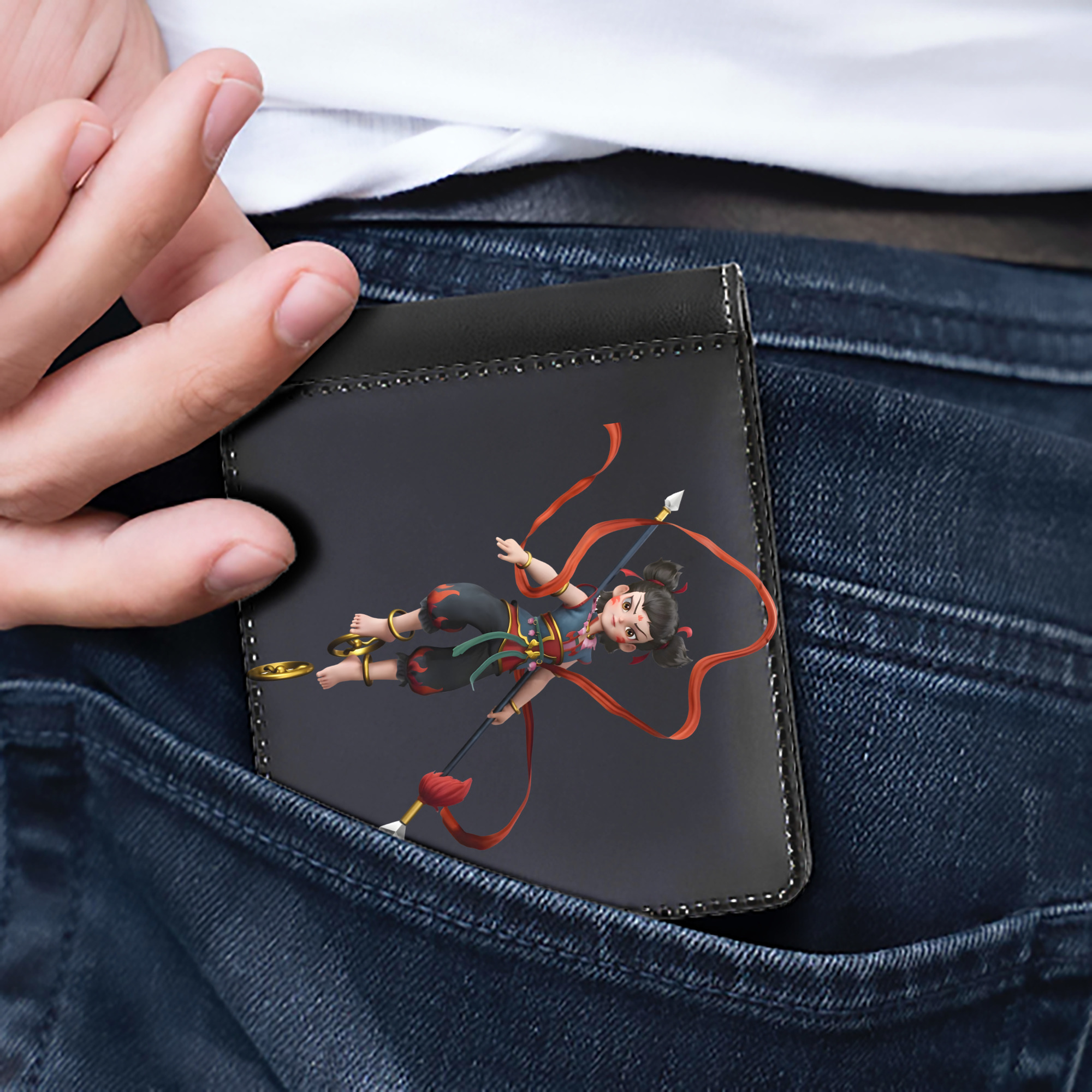 （画像用） Ne Zha 2 ナタ 魔童の大暴れ 二つ折り革財布