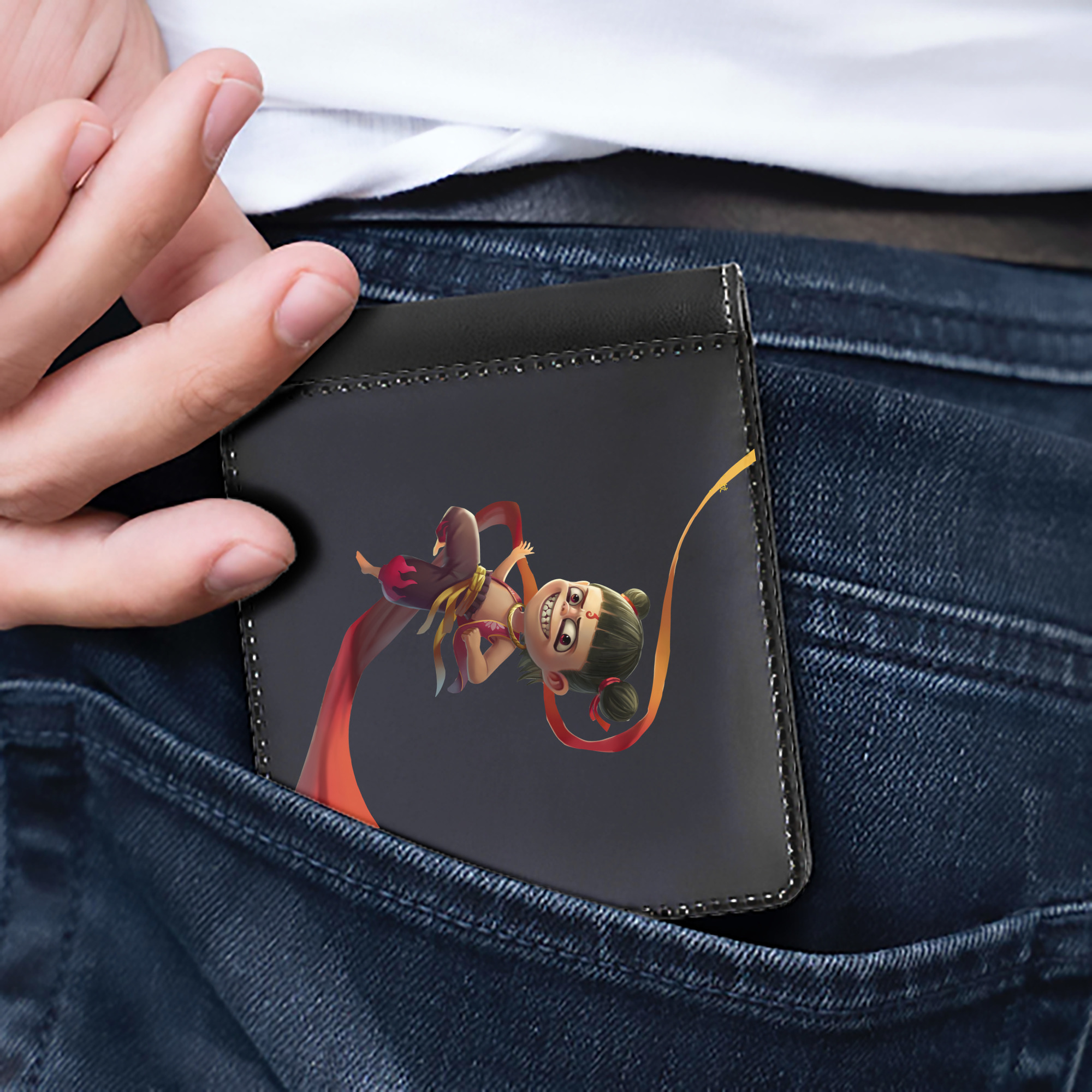 （画像用） Ne Zha 2 ナタ 魔童の大暴れ 二つ折り革財布