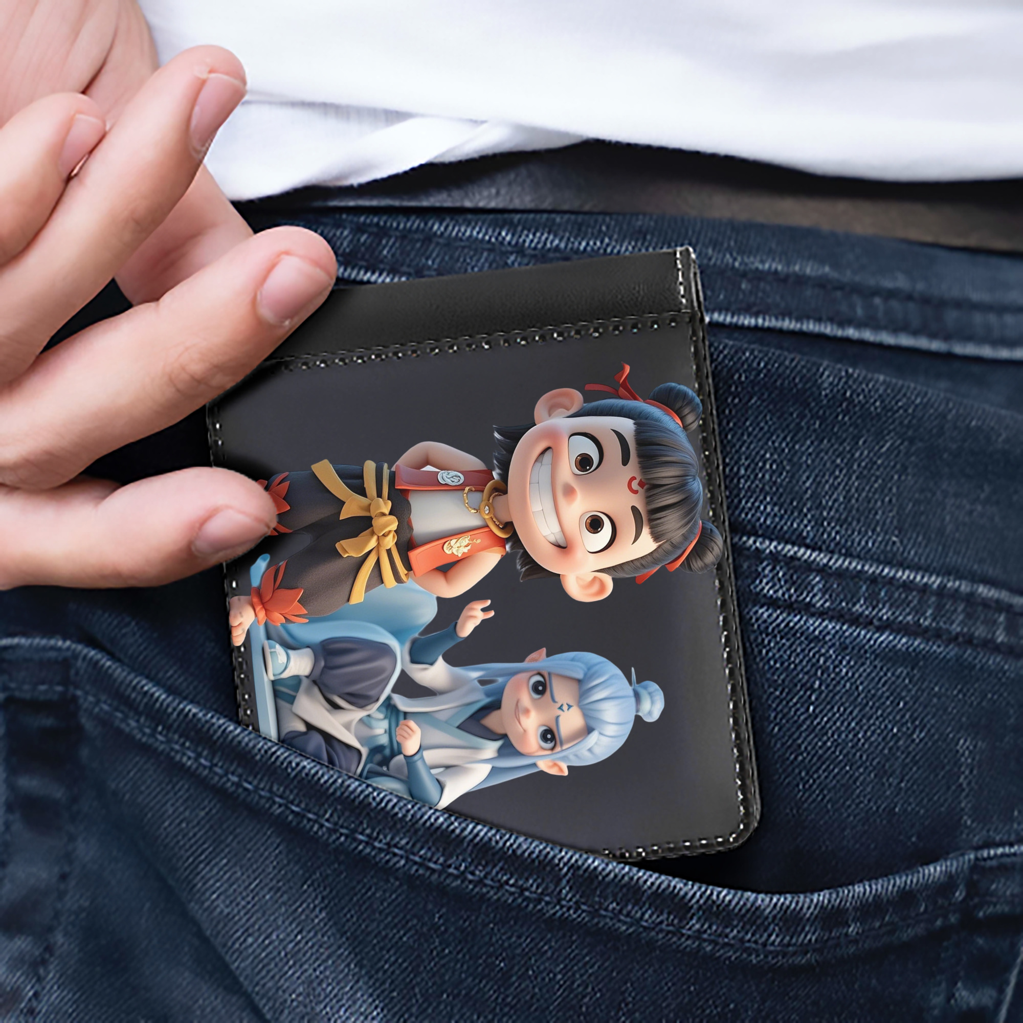 Ne Zha 2 ナタ 魔童の大暴れ 二つ折り革財布