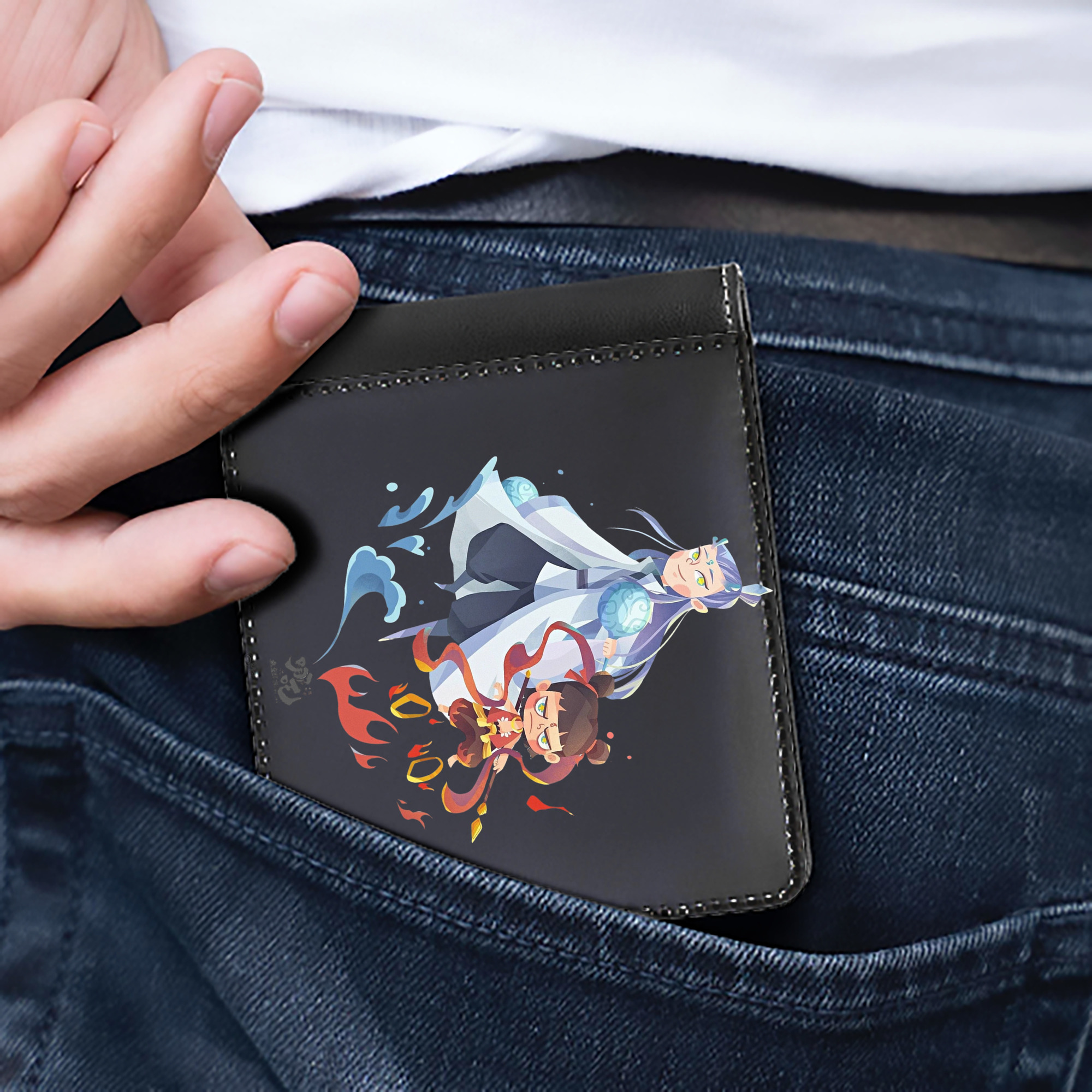 Ne Zha 2 ナタ 魔童の大暴れ 二つ折り革財布