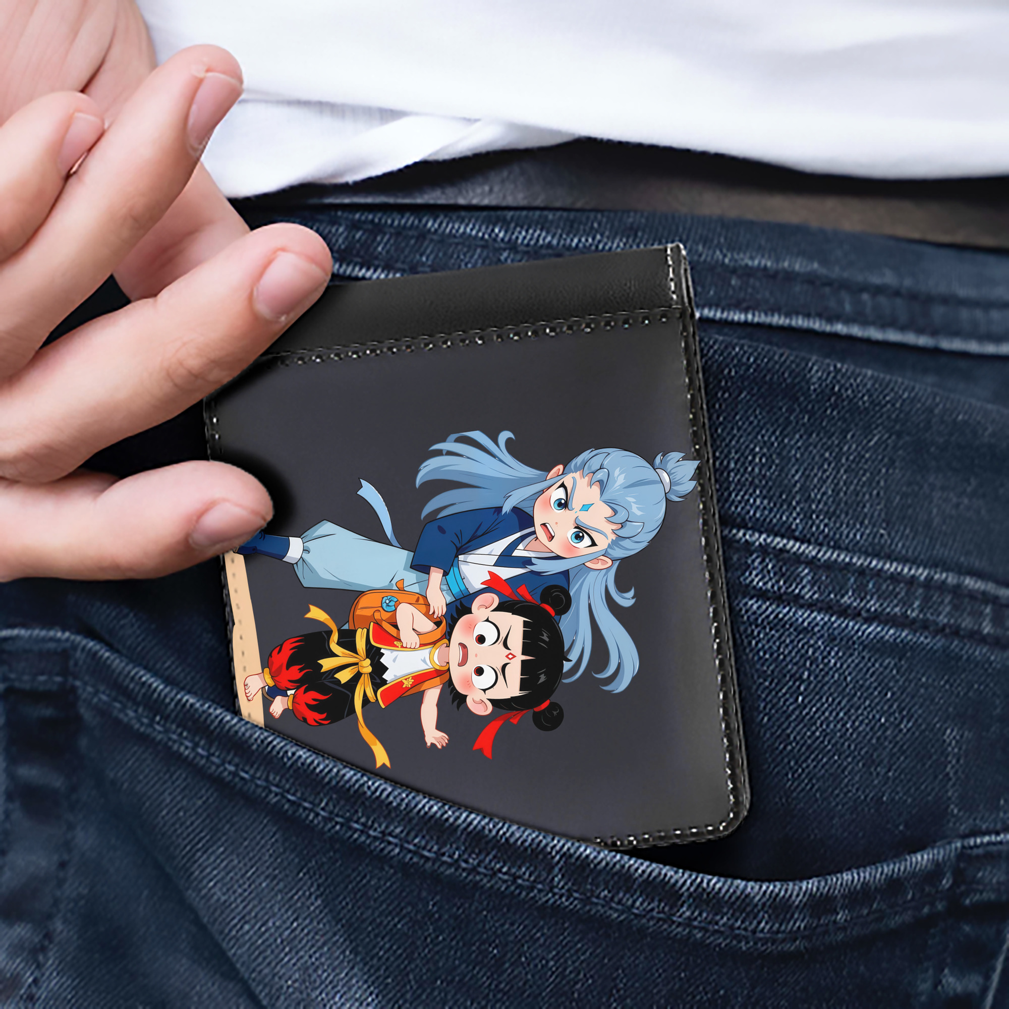Ne Zha 2 ナタ 魔童の大暴れ 二つ折り革財布