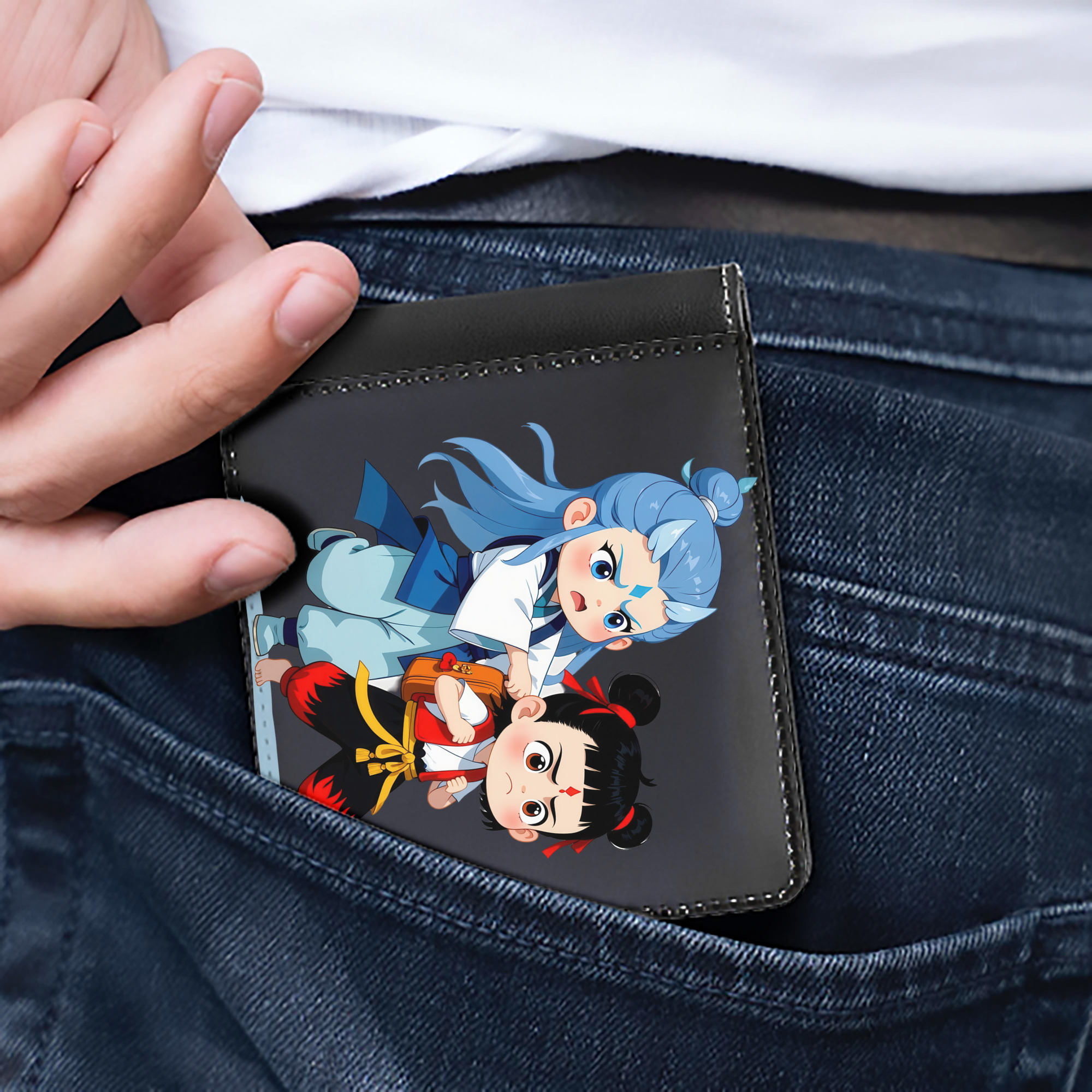 （画像用） Ne Zha 2 ナタ 魔童の大暴れ 二つ折り革財布