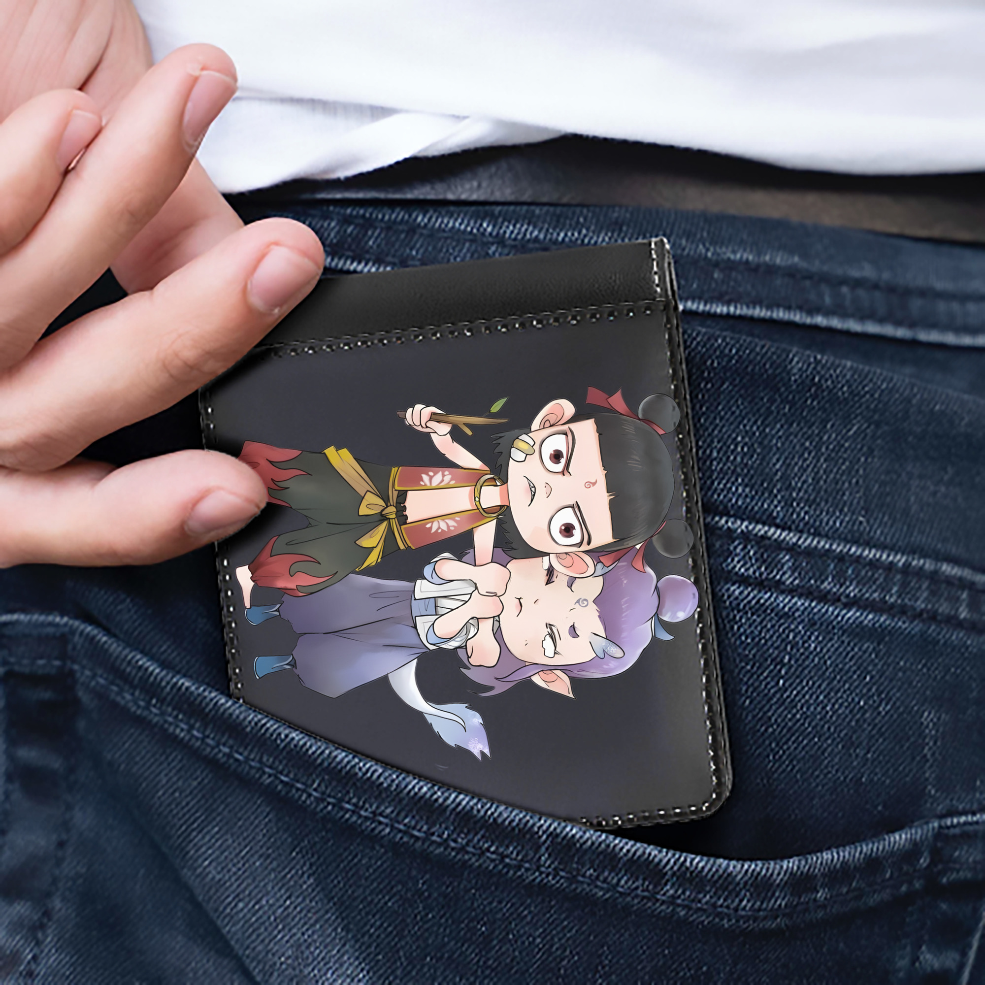 （画像用） Ne Zha 2 ナタ 魔童の大暴れ 二つ折り革財布