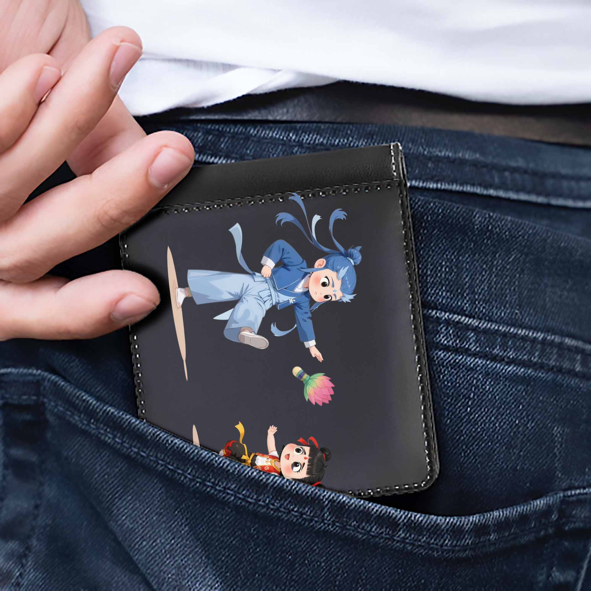 （画像用） Ne Zha 2 ナタ 魔童の大暴れ 二つ折り革財布
