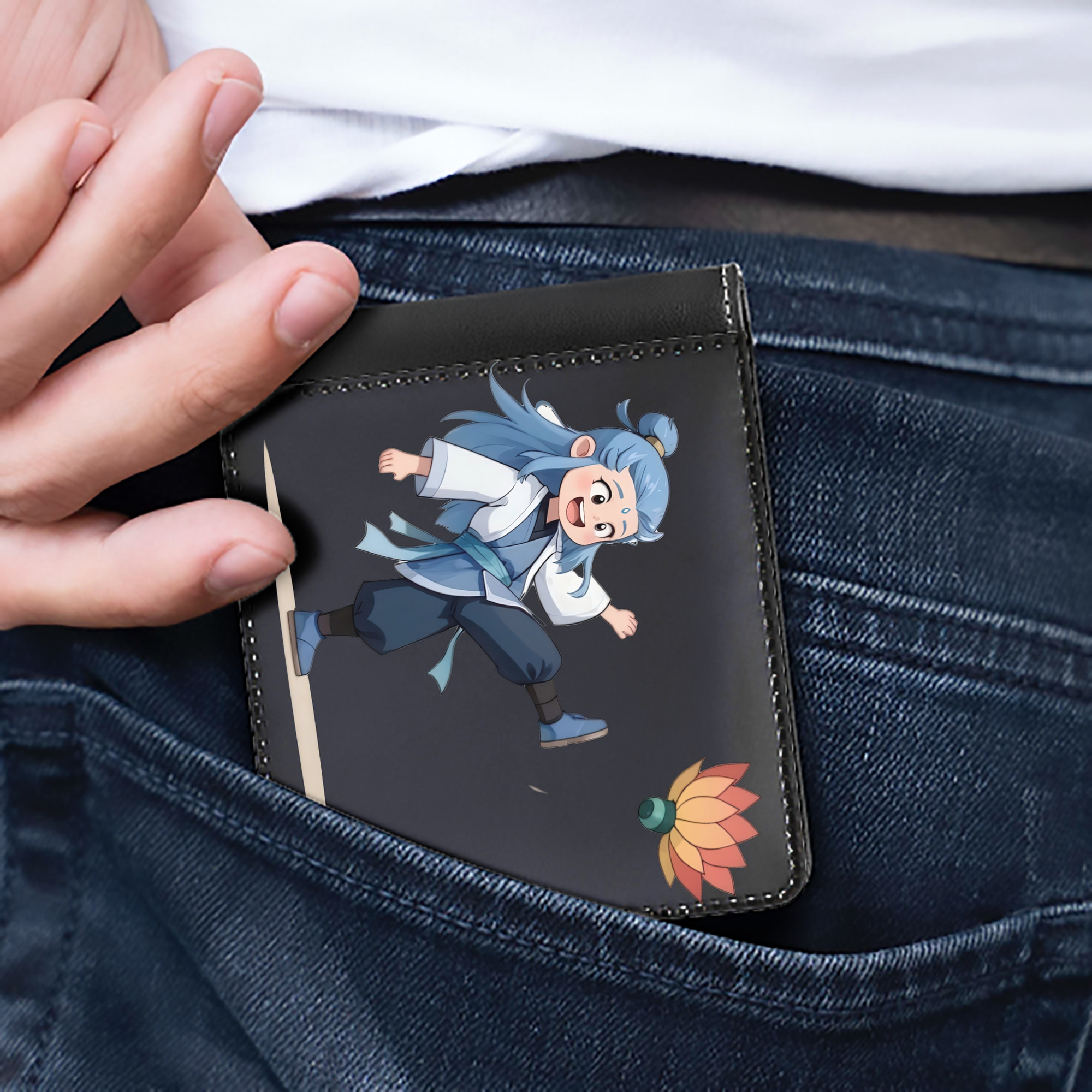 （画像用） Ne Zha 2 ナタ 魔童の大暴れ 二つ折り革財布