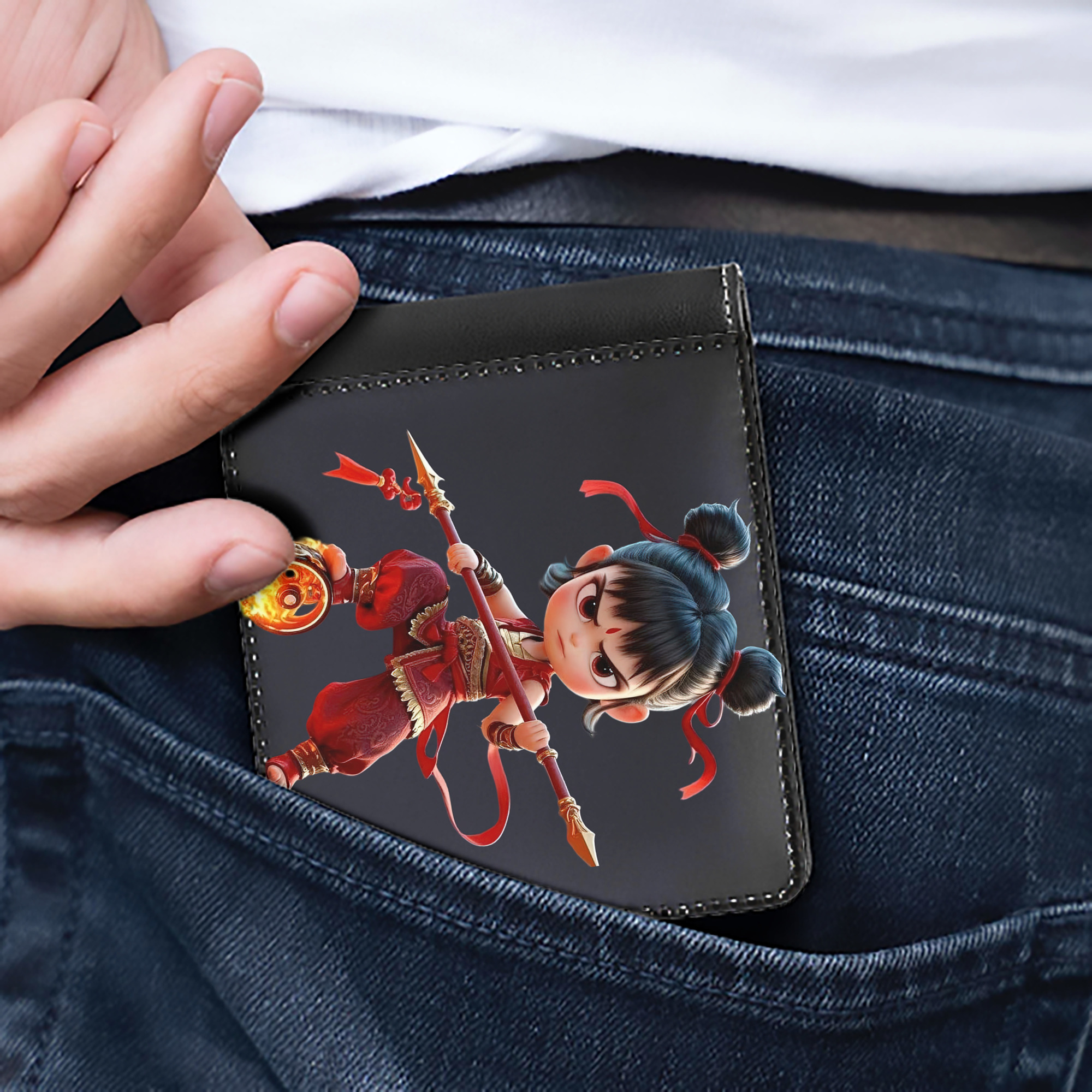 Ne Zha 2 ナタ 魔童の大暴れ 二つ折り革財布