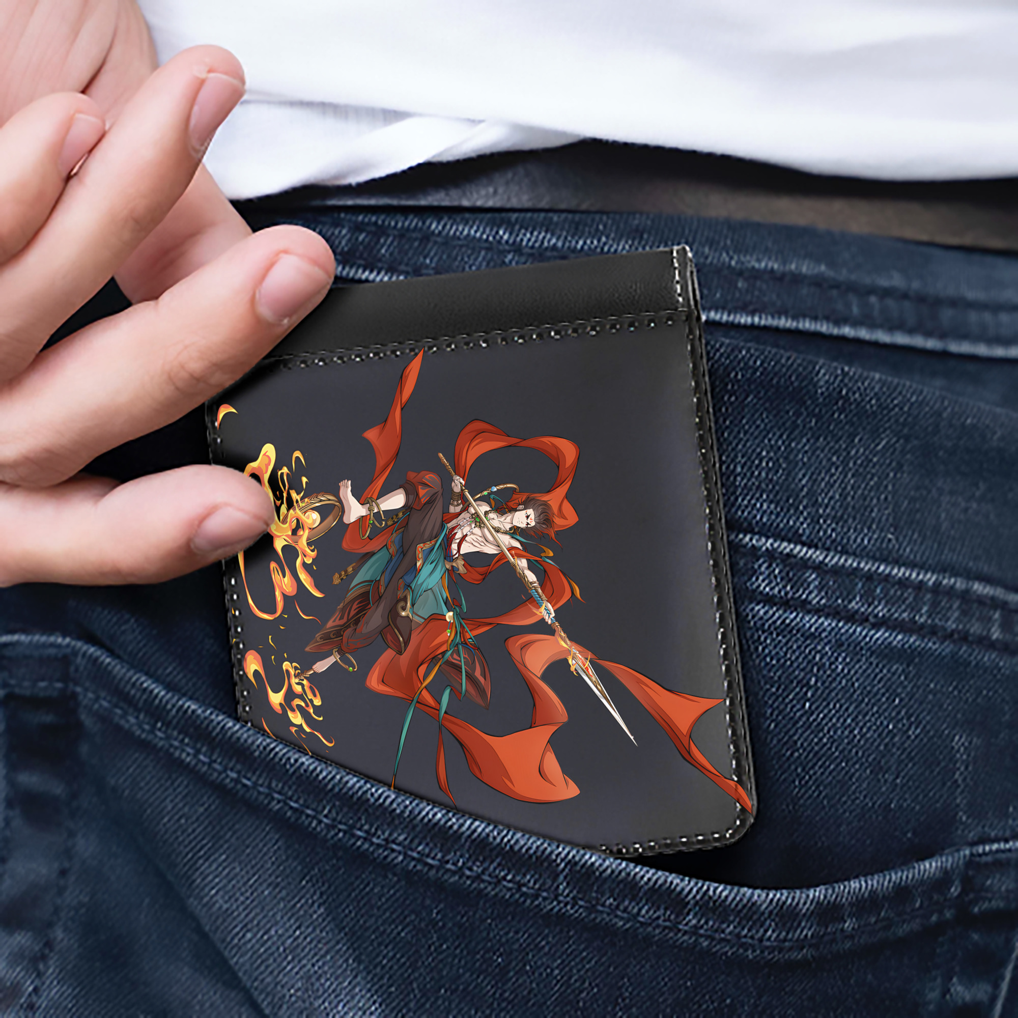 （画像用） Ne Zha 2 ナタ 魔童の大暴れ 二つ折り革財布
