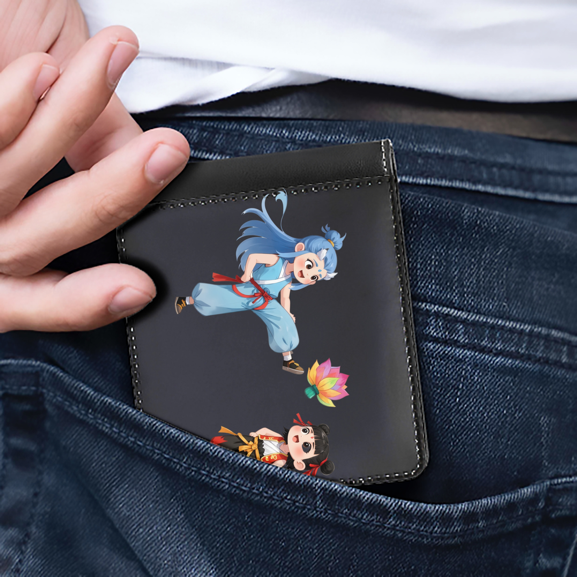 （画像用） Ne Zha 2 ナタ 魔童の大暴れ 二つ折り革財布