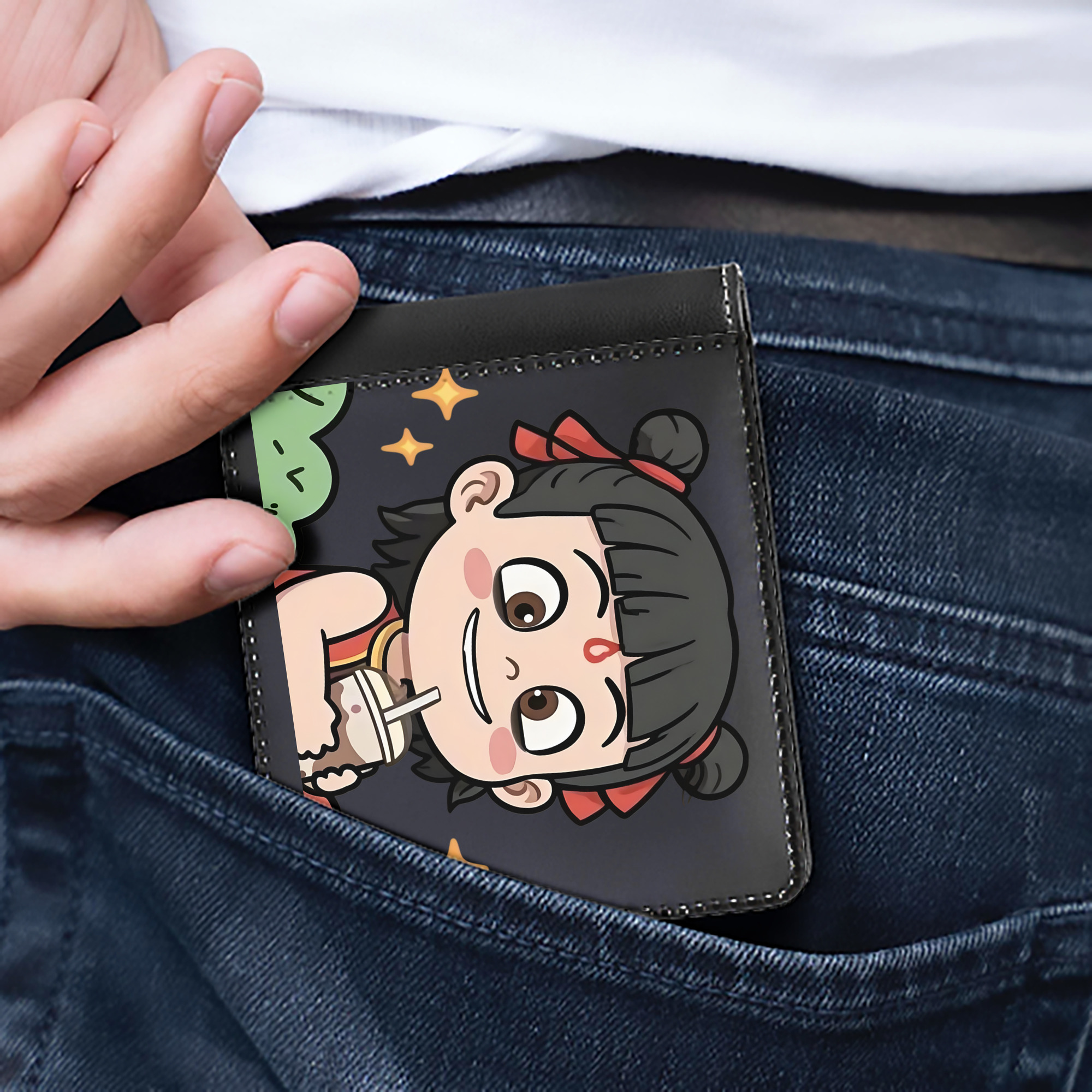 （画像用） Ne Zha 2 ナタ 魔童の大暴れ 二つ折り革財布