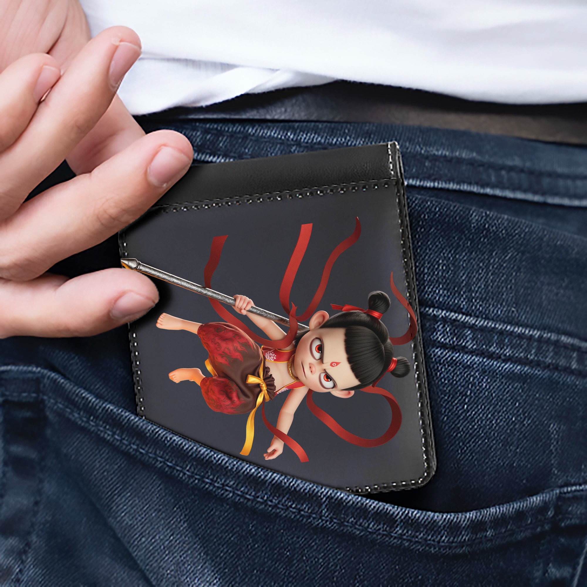 （画像用） Ne Zha 2 ナタ 魔童の大暴れ 二つ折り革財布