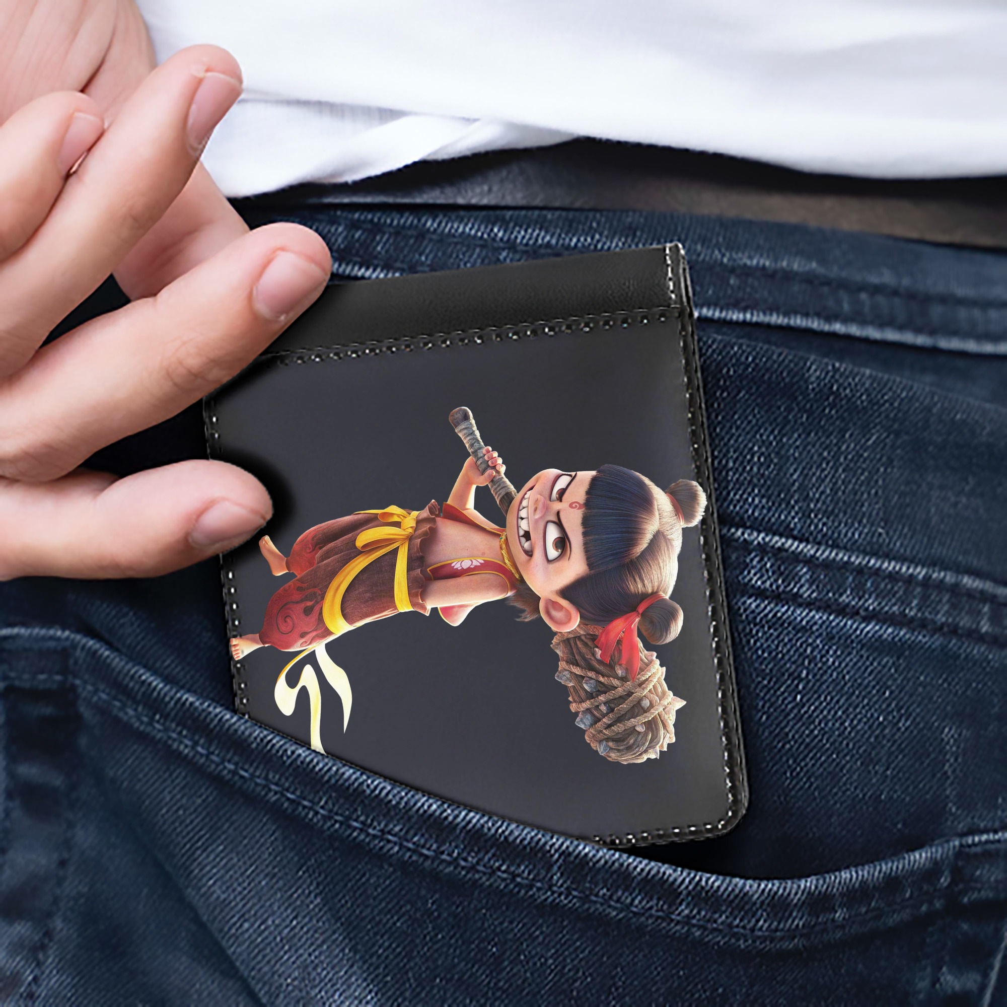 （画像用） Ne Zha 2 ナタ 魔童の大暴れ 二つ折り革財布