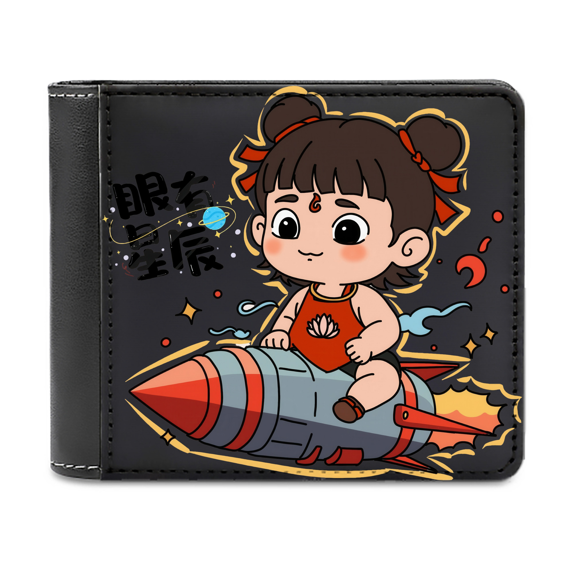 （画像用） Ne Zha 2 ナタ 魔童の大暴れ 二つ折り革財布