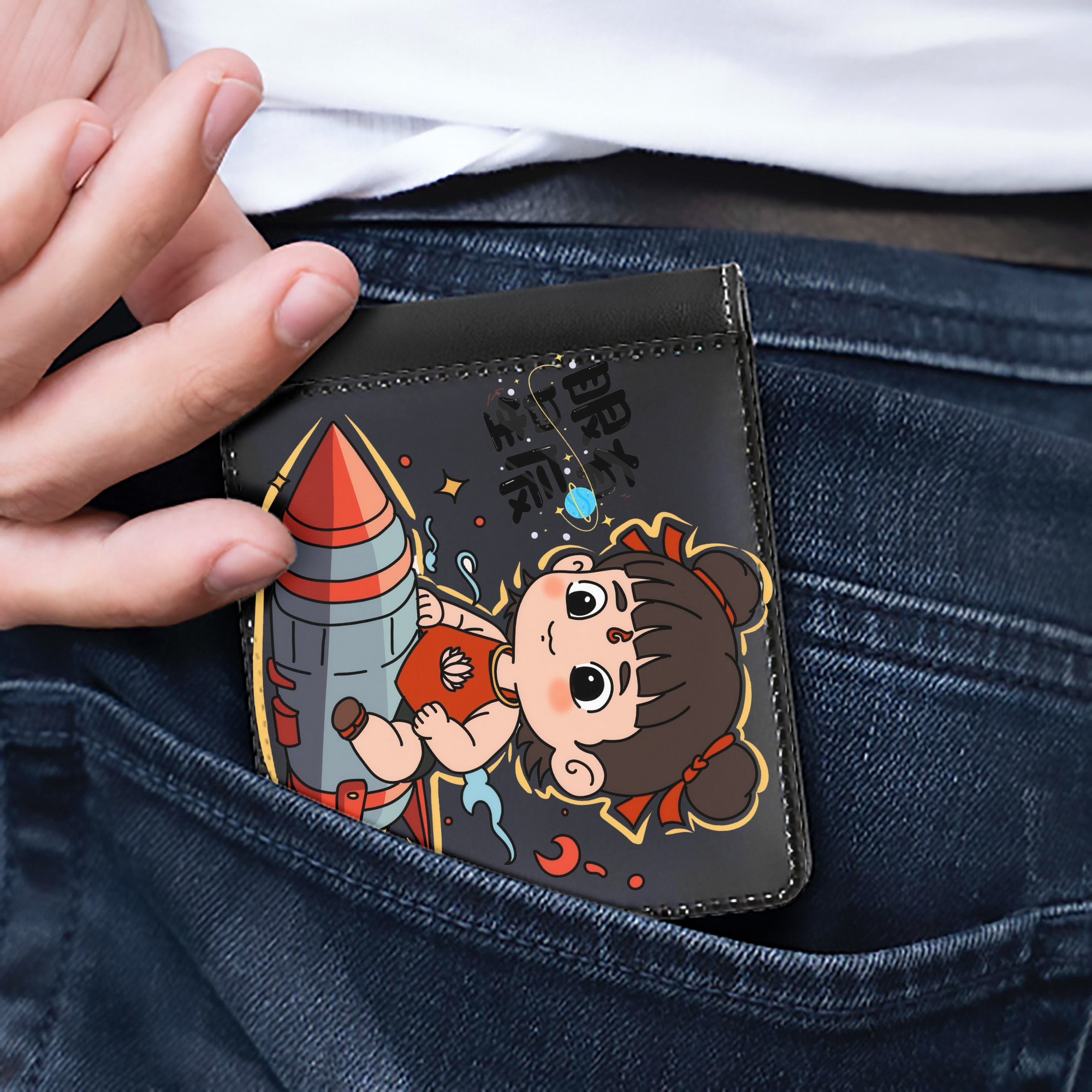 （画像用） Ne Zha 2 ナタ 魔童の大暴れ 二つ折り革財布