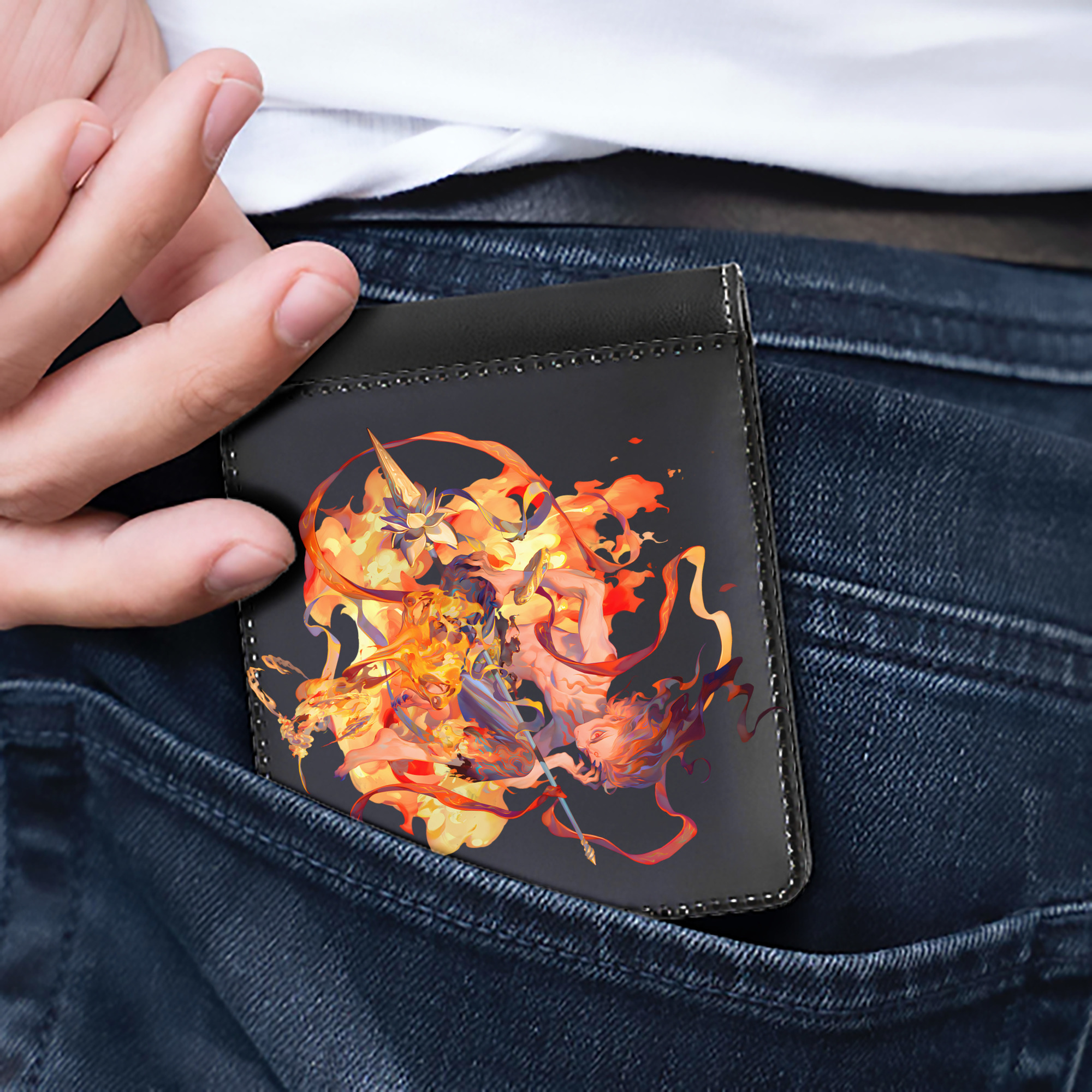 （画像用） Ne Zha 2 ナタ 魔童の大暴れ 二つ折り革財布