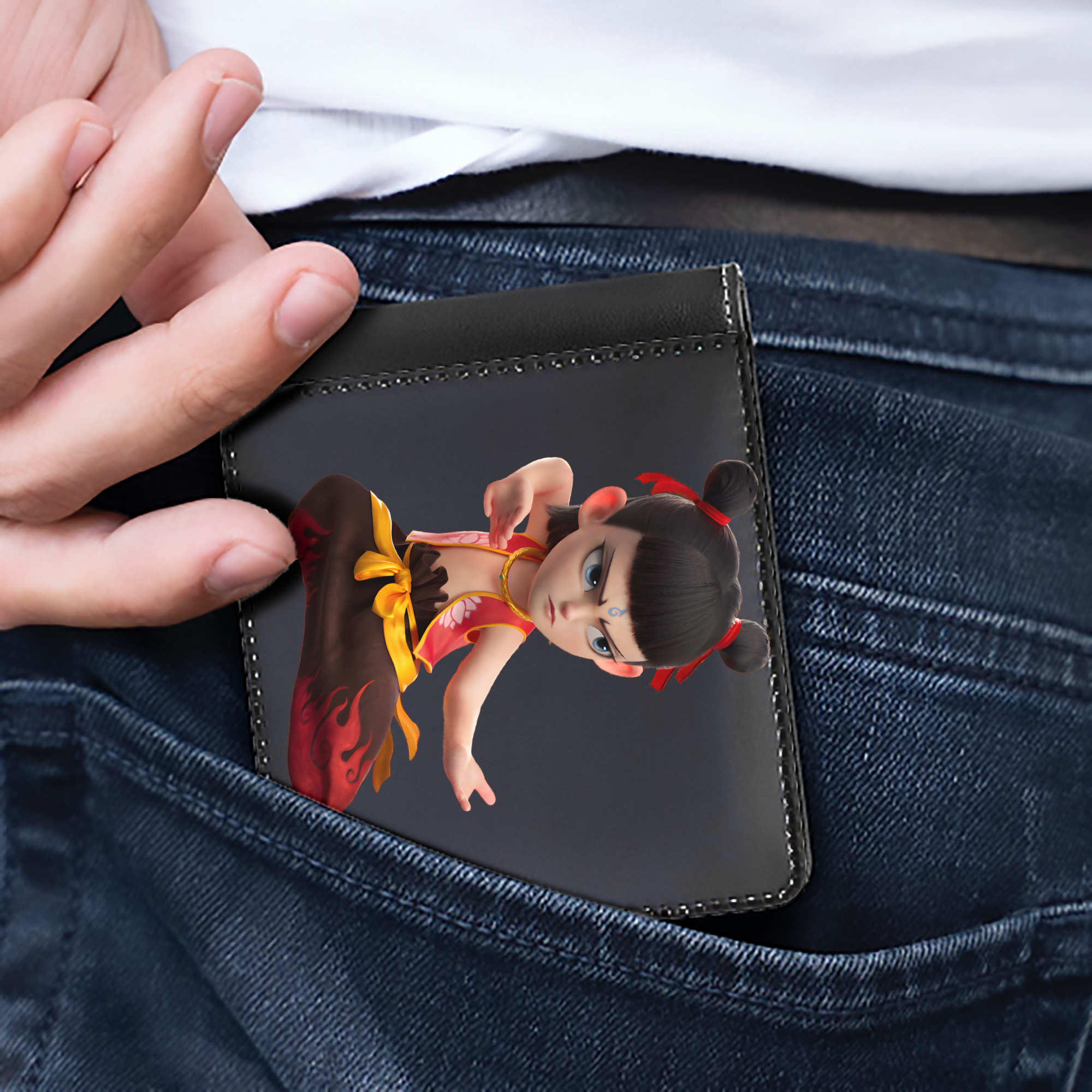 Ne Zha 2 ナタ 魔童の大暴れ 二つ折り革財布