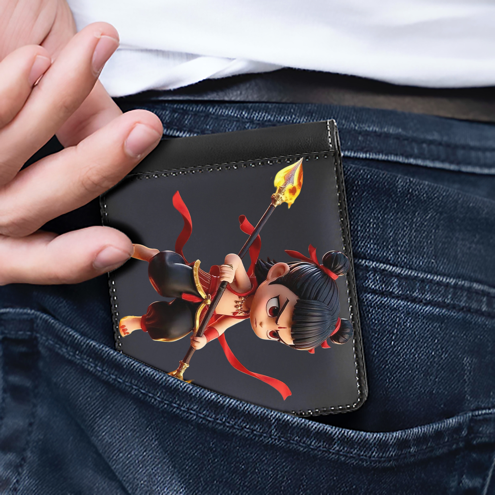 （画像用） Ne Zha 2 ナタ 魔童の大暴れ 二つ折り革財布
