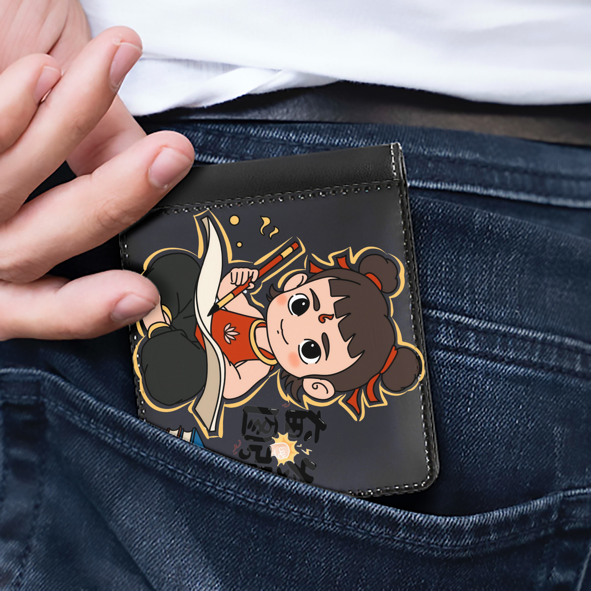 （画像用） Ne Zha 2 ナタ 魔童の大暴れ 二つ折り革財布