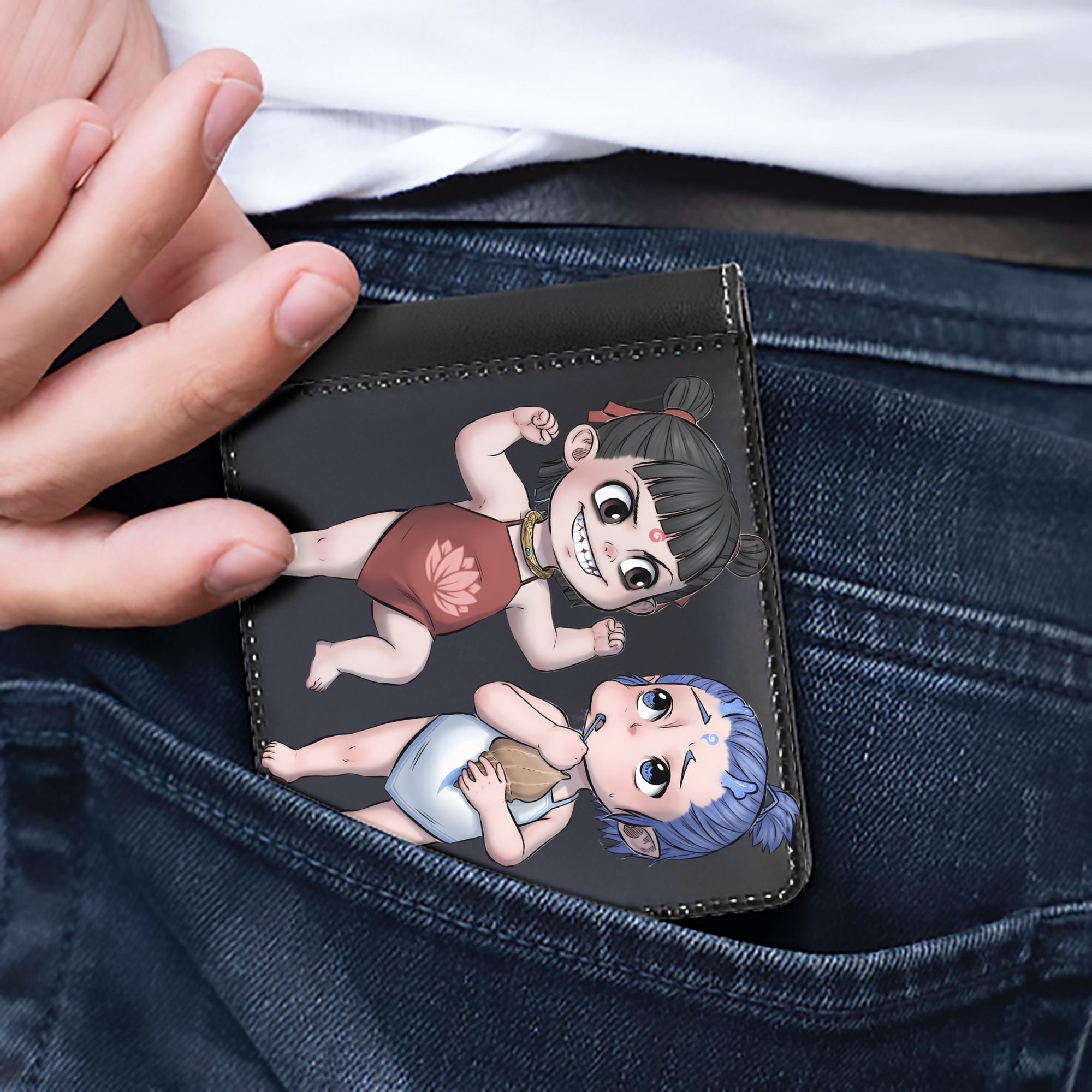 （画像用） Ne Zha 2 ナタ 魔童の大暴れ 二つ折り革財布