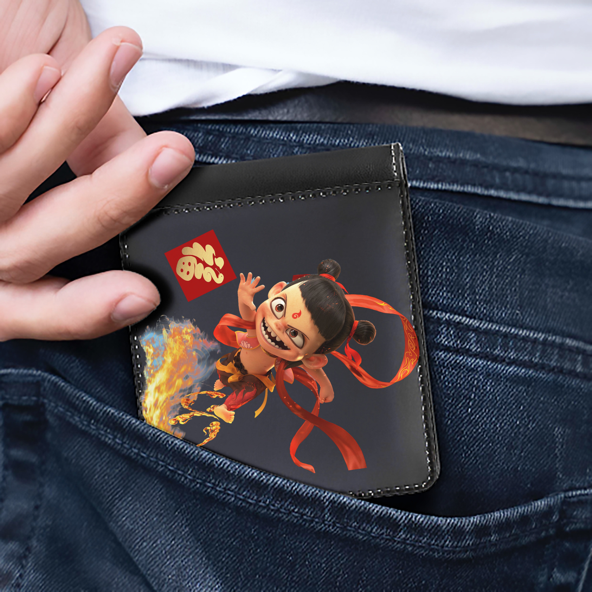 （画像用） Ne Zha 2 ナタ 魔童の大暴れ 二つ折り革財布