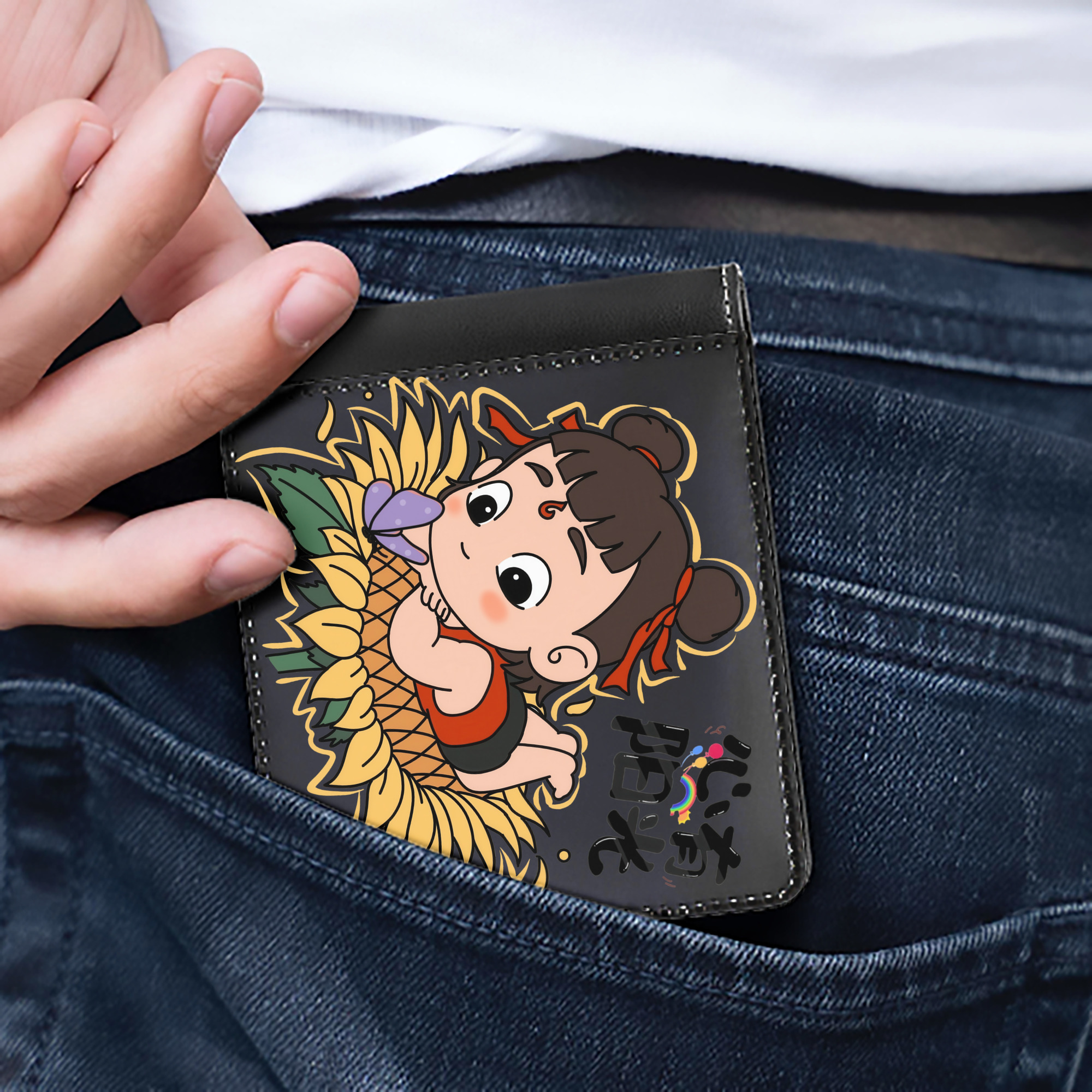 （画像用） Ne Zha 2 ナタ 魔童の大暴れ 二つ折り革財布