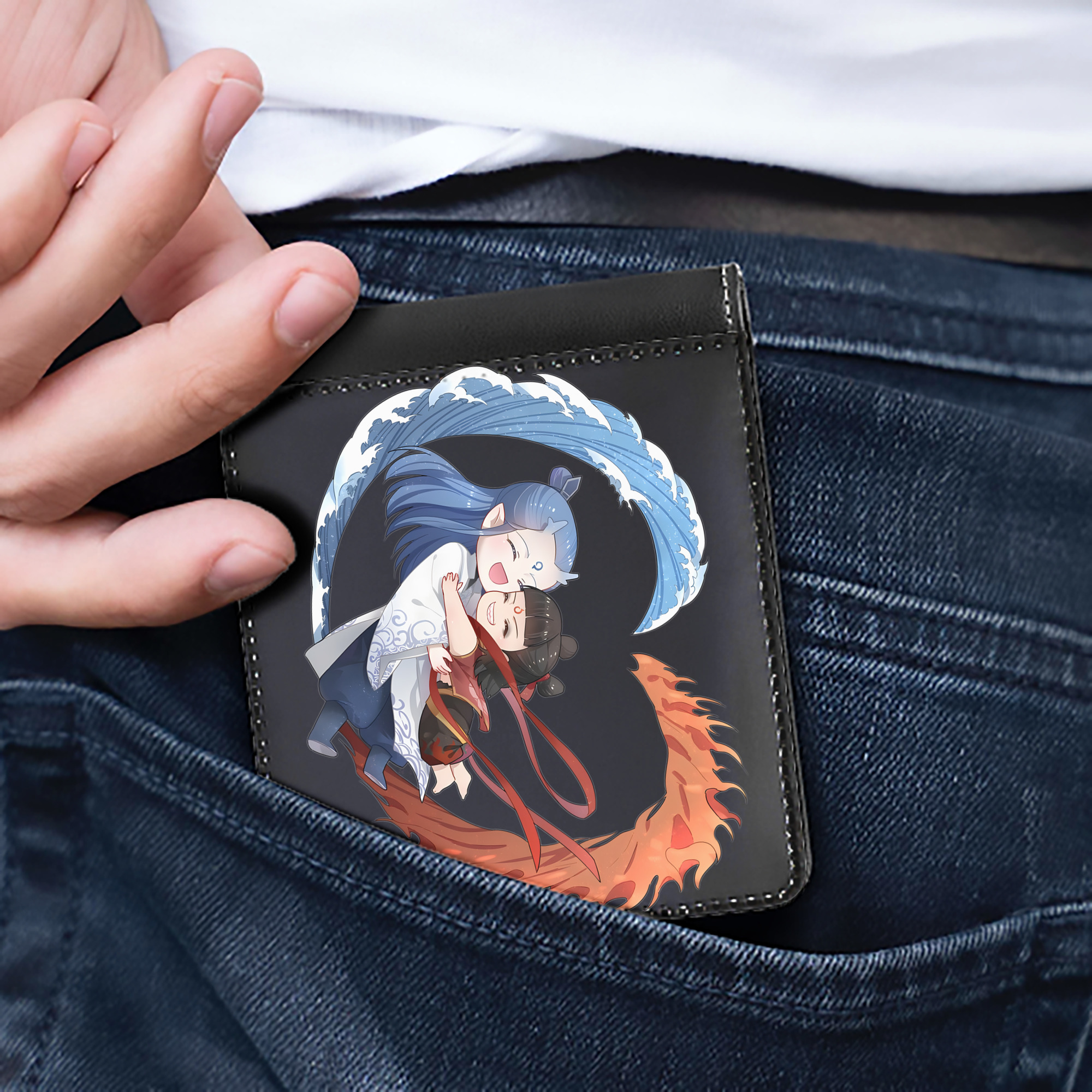 （画像用） Ne Zha 2 ナタ 魔童の大暴れ 二つ折り革財布