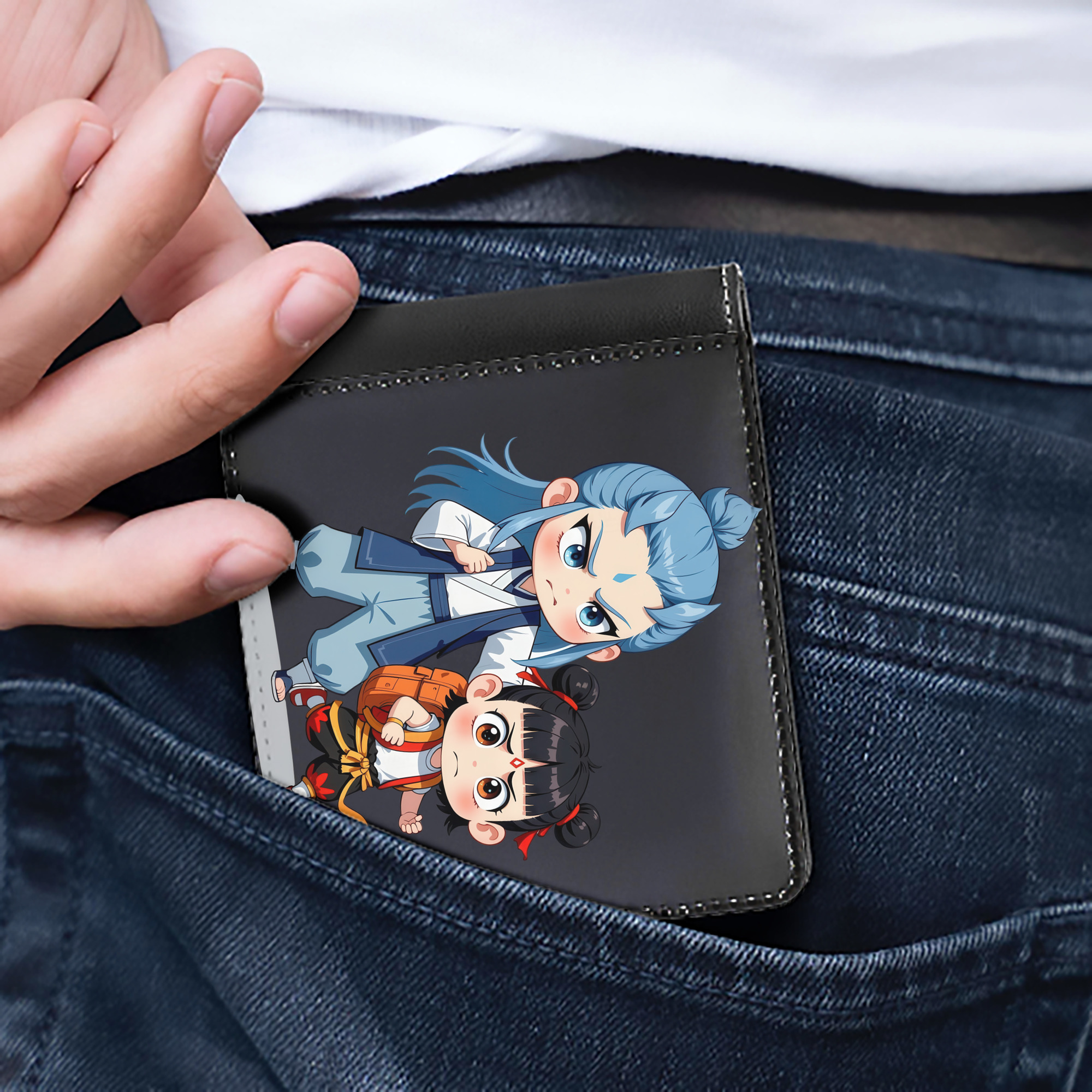 （画像用） Ne Zha 2 ナタ 魔童の大暴れ 二つ折り革財布