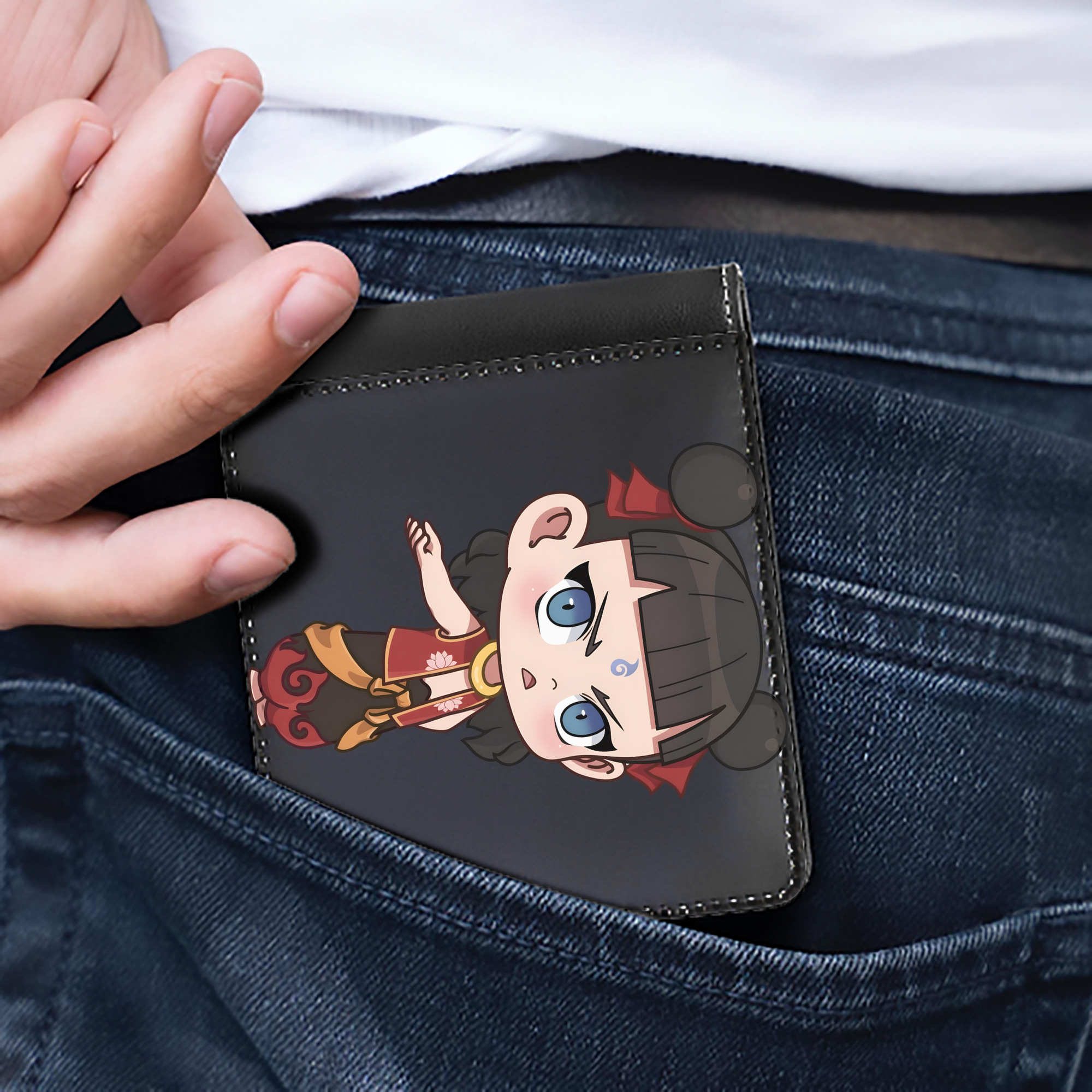 Ne Zha 2 ナタ 魔童の大暴れ 二つ折り革財布