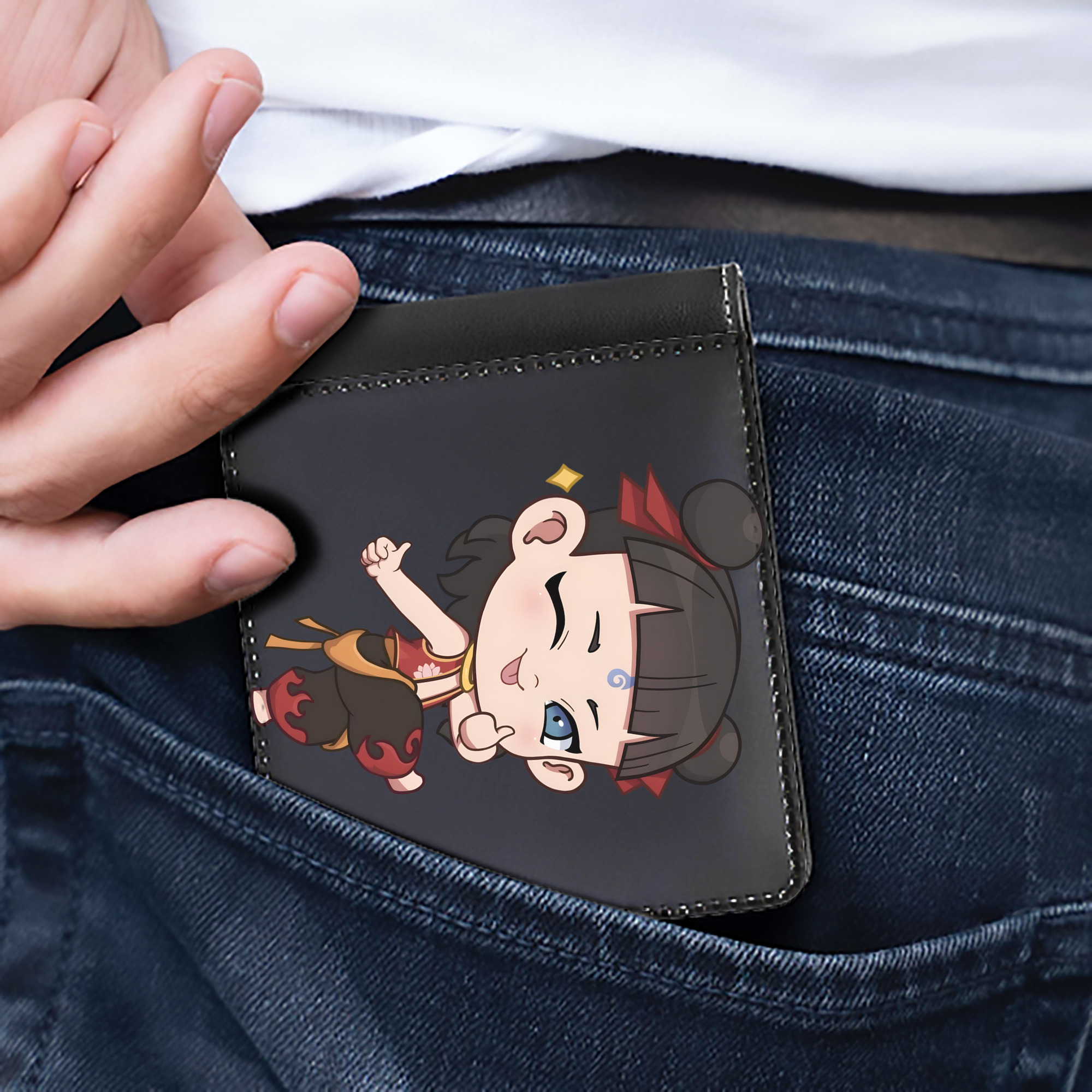 Ne Zha 2 ナタ 魔童の大暴れ 二つ折り革財布