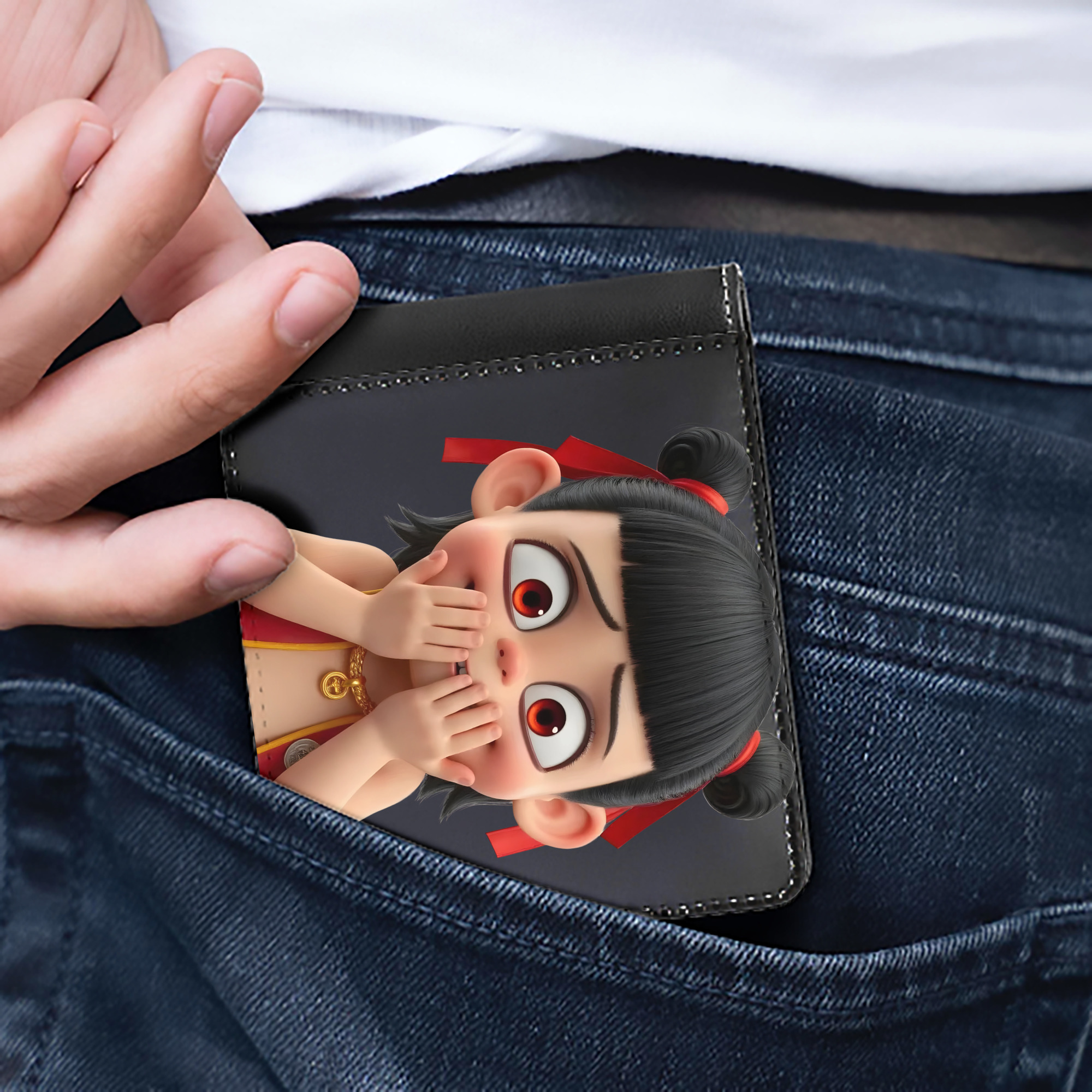 （画像用） Ne Zha 2 ナタ 魔童の大暴れ 二つ折り革財布