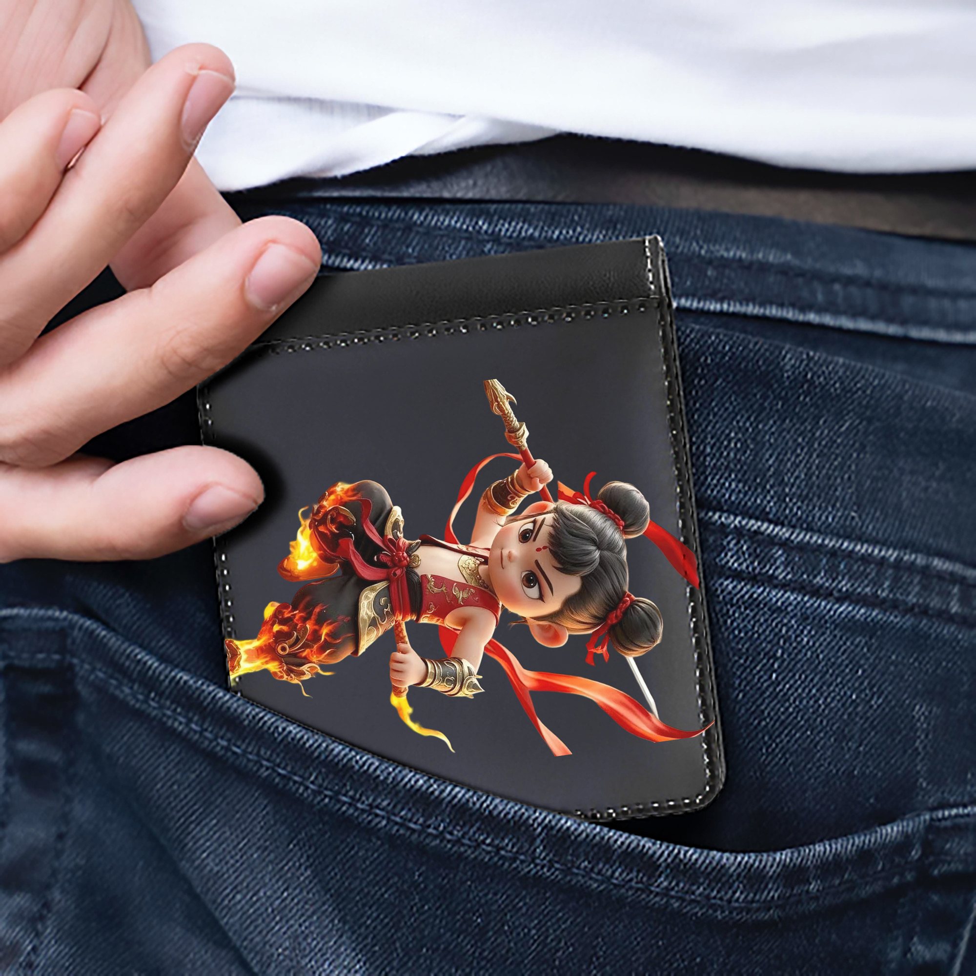 （画像用） Ne Zha 2 ナタ 魔童の大暴れ 二つ折り革財布