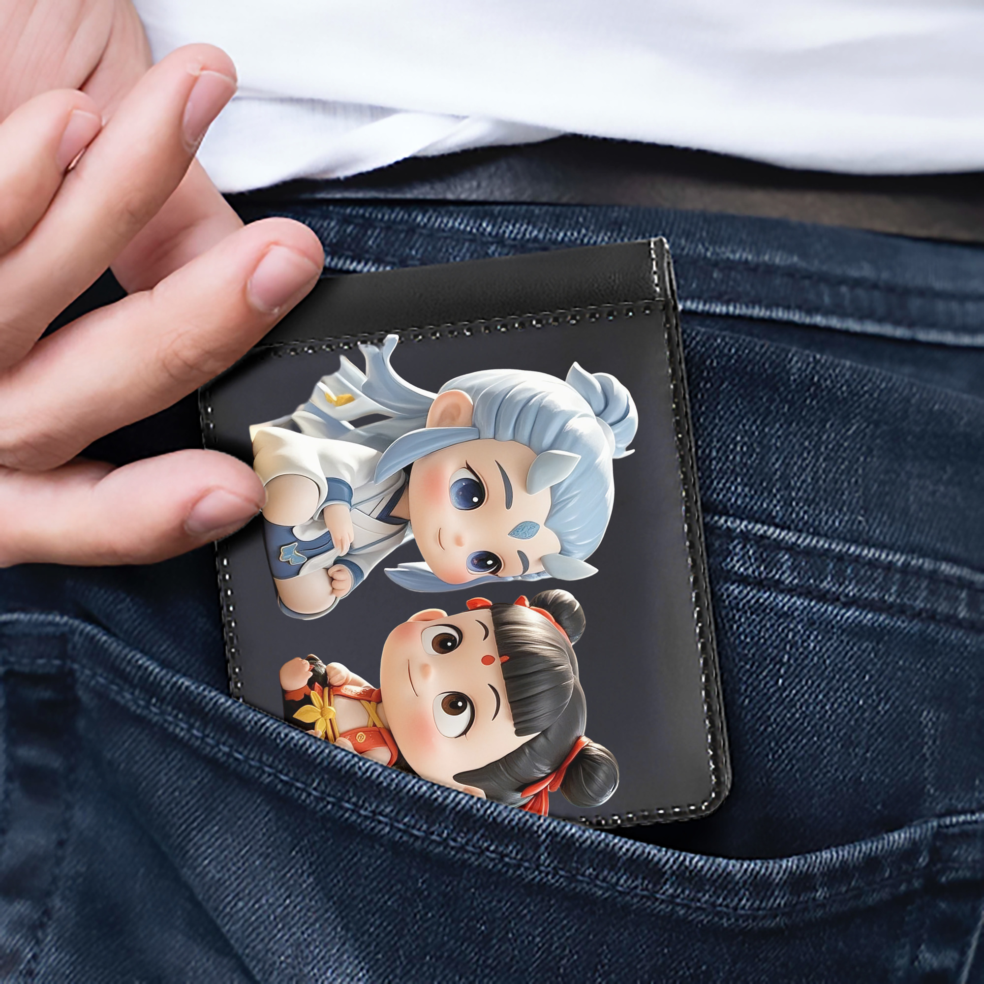 （画像用） Ne Zha 2 ナタ 魔童の大暴れ 二つ折り革財布