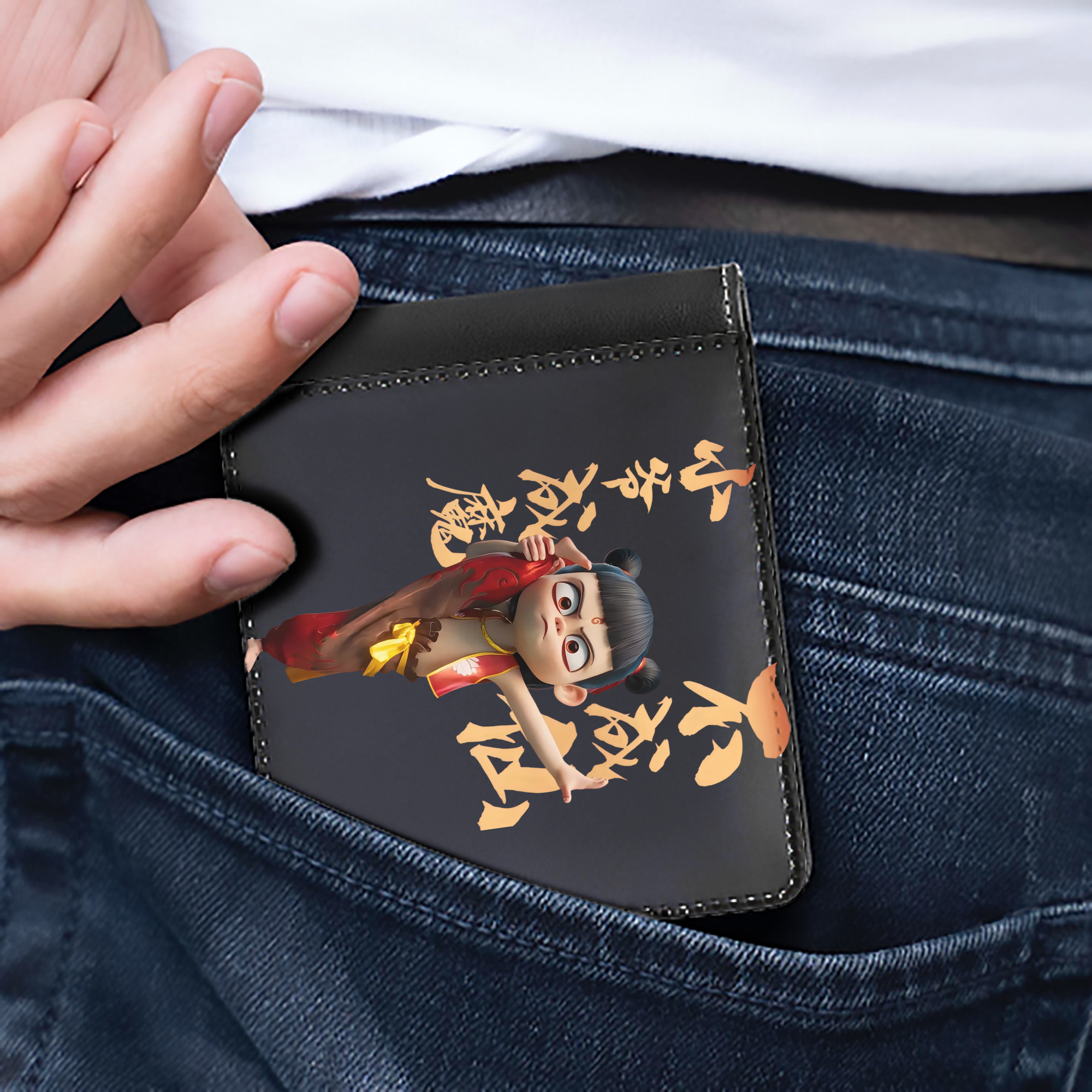 （画像用） Ne Zha 2 ナタ 魔童の大暴れ 二つ折り革財布