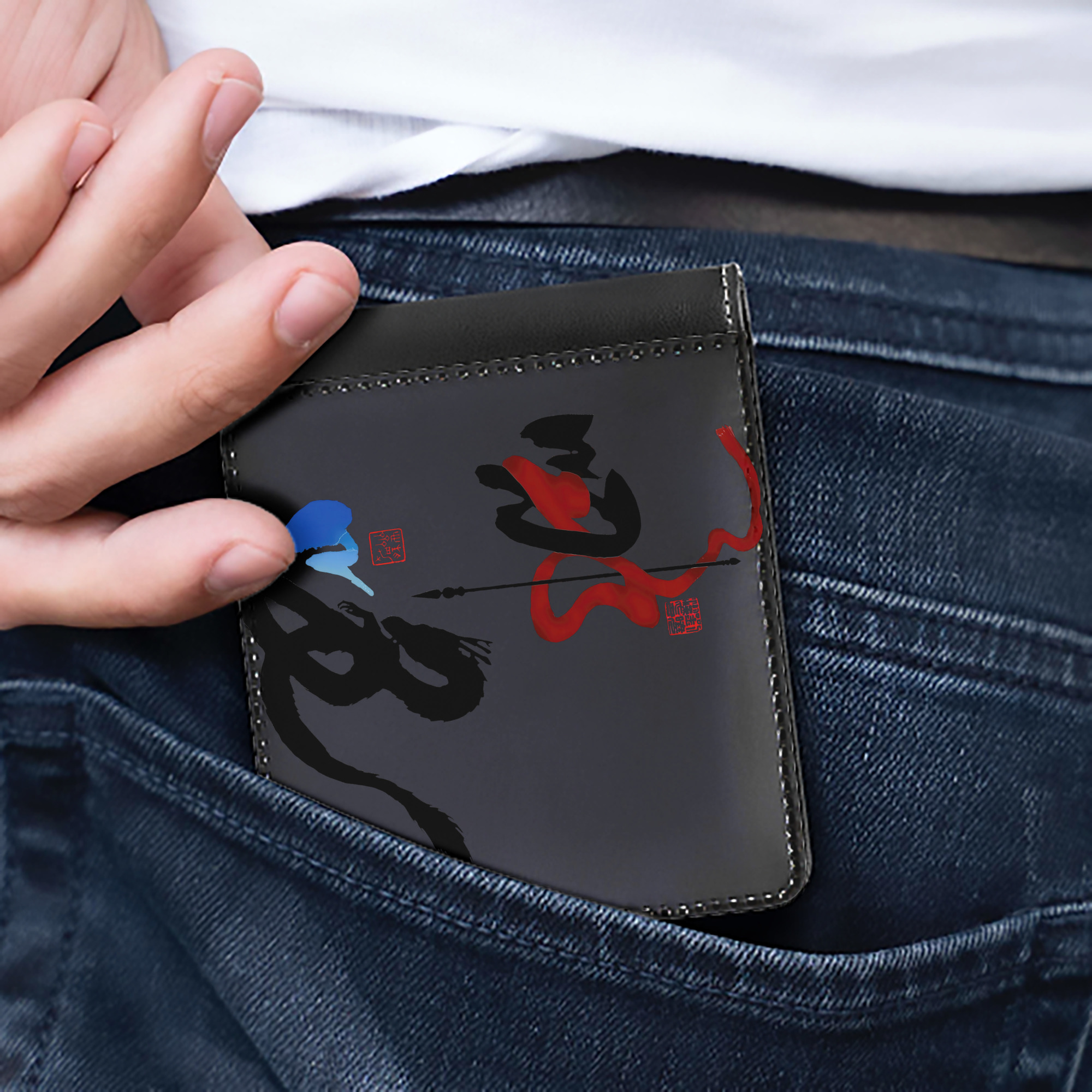 （画像用） Ne Zha 2 ナタ 魔童の大暴れ 二つ折り革財布