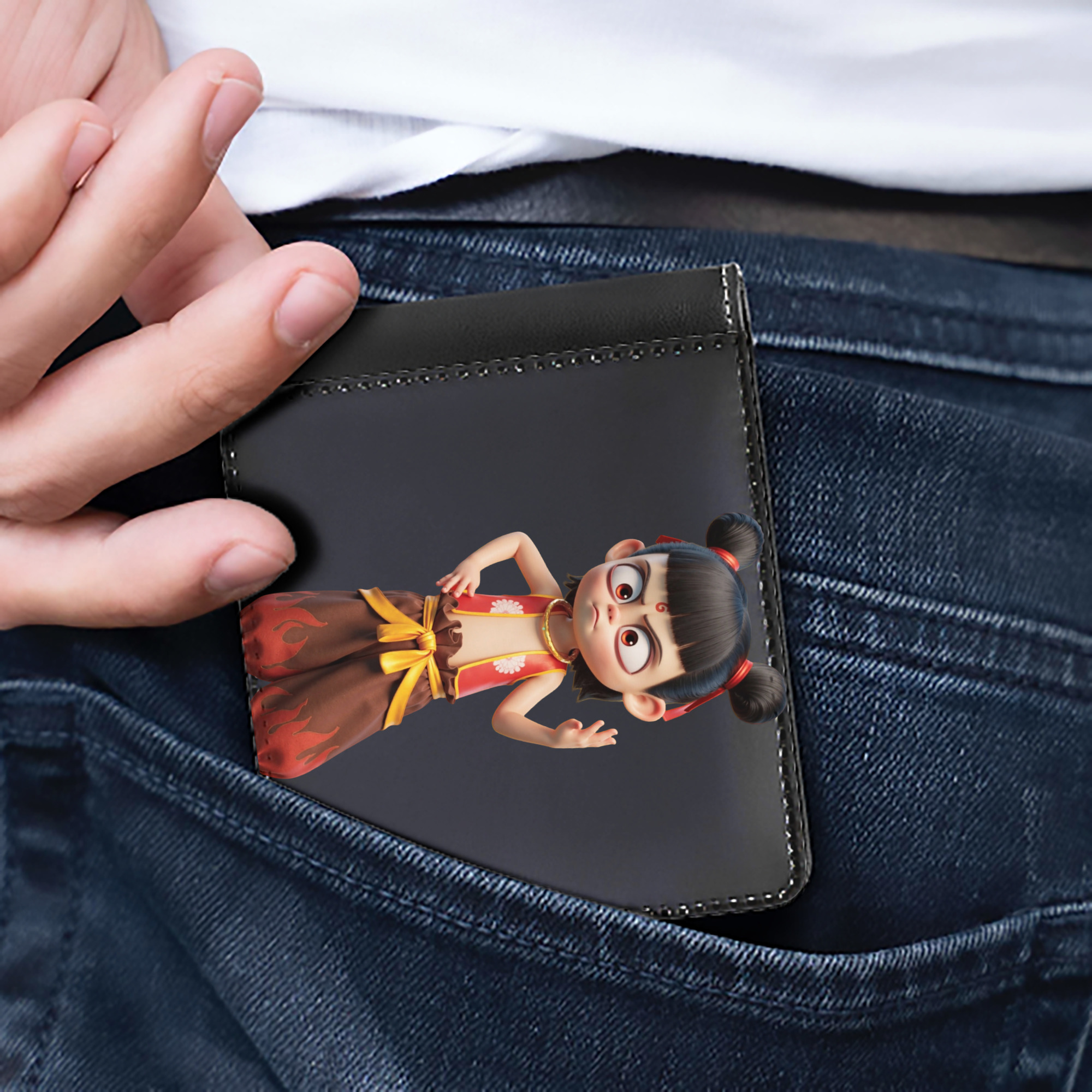 （画像用） Ne Zha 2 ナタ 魔童の大暴れ 二つ折り革財布