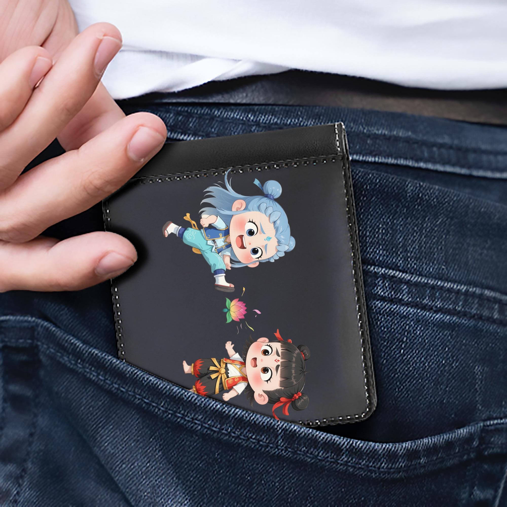 （画像用） Ne Zha 2 ナタ 魔童の大暴れ 二つ折り革財布