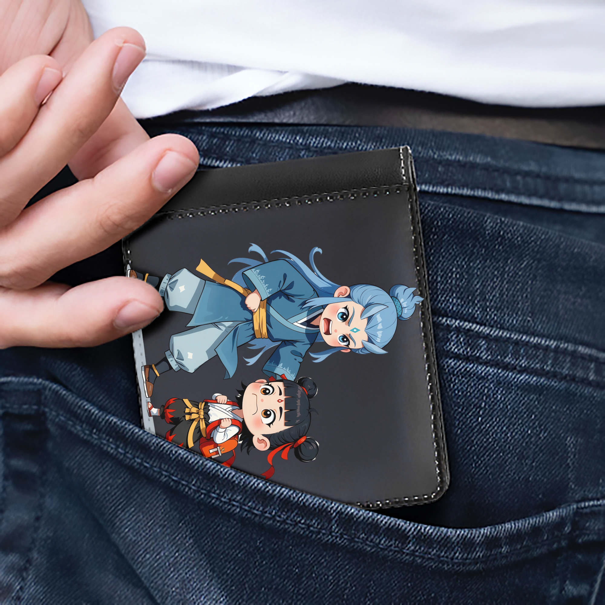 （画像用） Ne Zha 2 ナタ 魔童の大暴れ 二つ折り革財布
