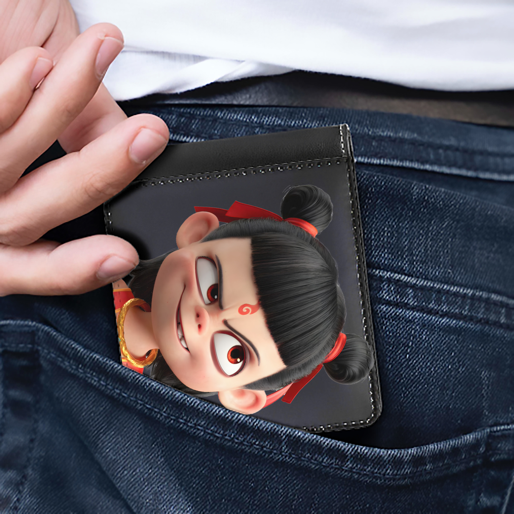 （画像用） Ne Zha 2 ナタ 魔童の大暴れ 二つ折り革財布