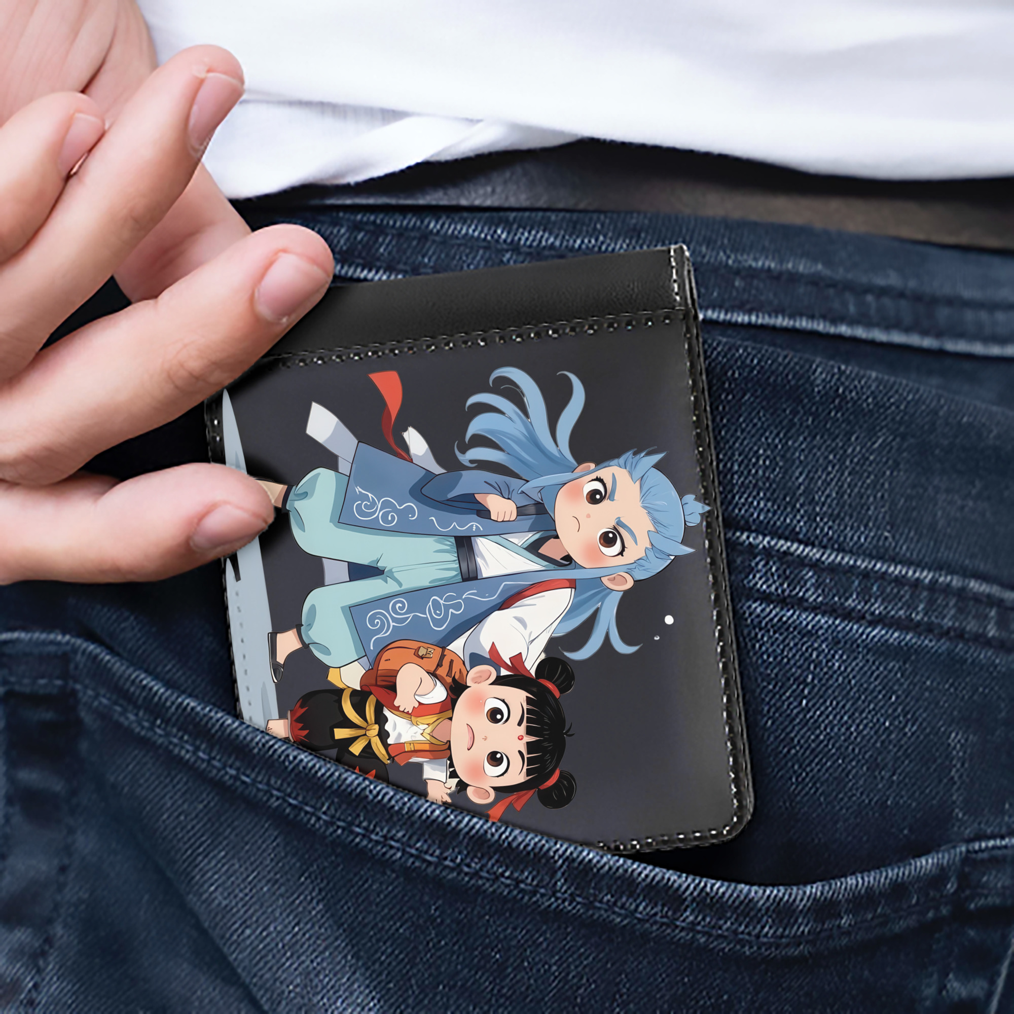 （画像用） Ne Zha 2 ナタ 魔童の大暴れ 二つ折り革財布