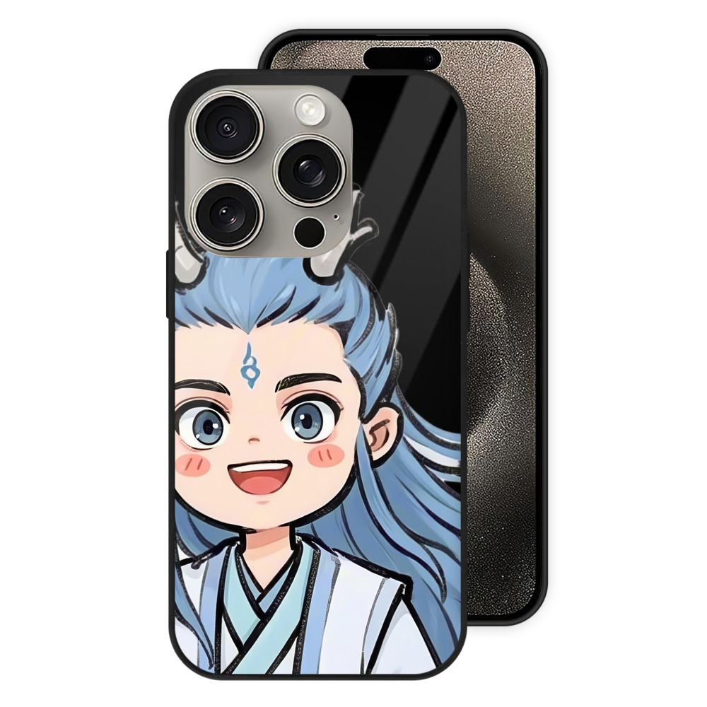 （画像用） Ne Zha 2 ナタ 魔童の大暴れ 【iPhone15Pro対応】スマホケース 耐衝撃＆黄変防止 背面ガラス