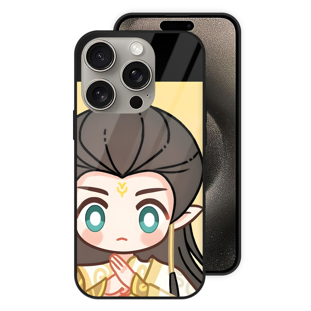（画像用） Ne Zha 2 ナタ 魔童の大暴れ 【iPhone15Pro対応】スマホケース 耐衝撃＆黄変防止 背面ガラス