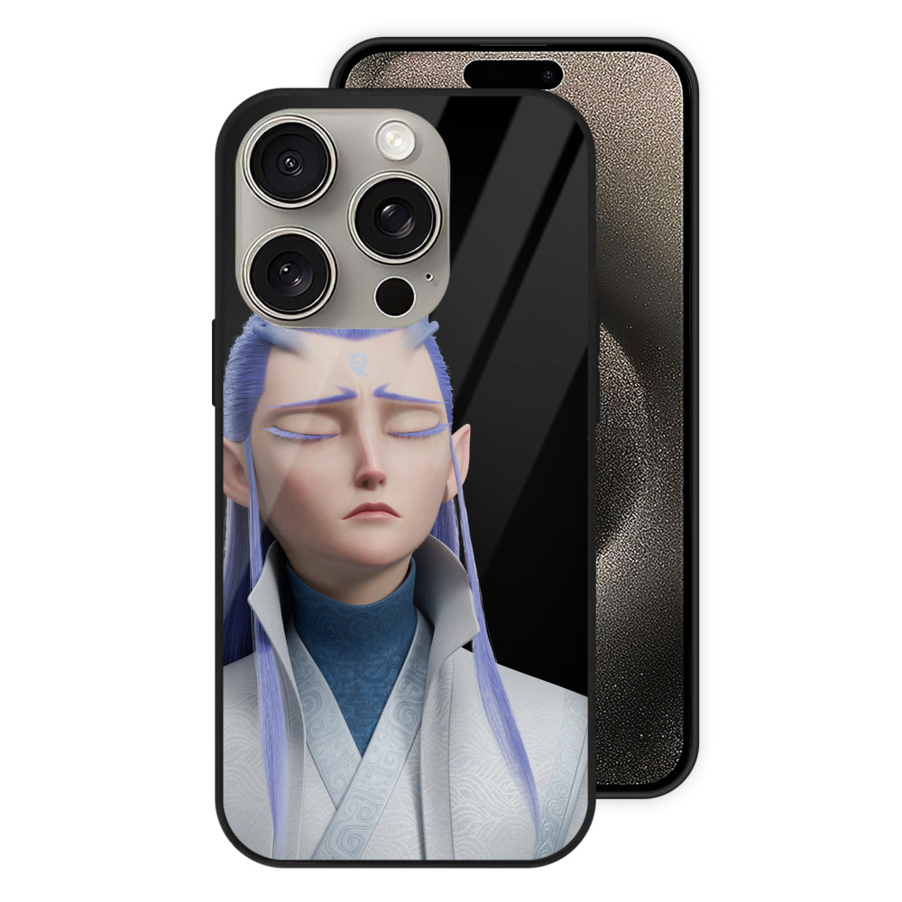 （画像用） Ne Zha 2 ナタ 魔童の大暴れ 【iPhone15Pro対応】スマホケース 耐衝撃＆黄変防止 背面ガラス