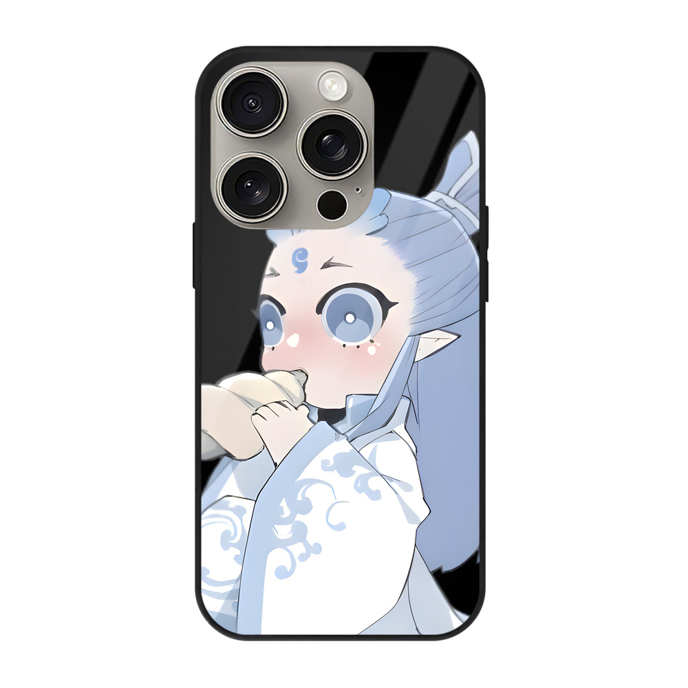 （画像用） Ne Zha 2 ナタ 魔童の大暴れ 【iPhone15Pro対応】スマホケース 耐衝撃＆黄変防止 背面ガラス