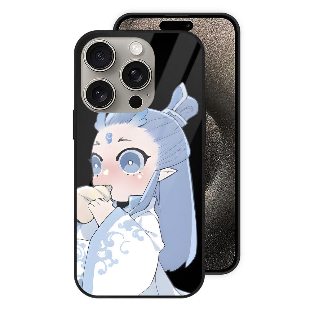 （画像用） Ne Zha 2 ナタ 魔童の大暴れ 【iPhone15Pro対応】スマホケース 耐衝撃＆黄変防止 背面ガラス